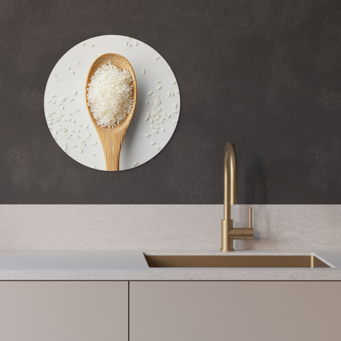 Hout - Lepel - Rijst KitchenYeah - Keuken - Wandcirkel Forex klein -sfeer1