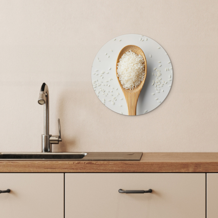 Hout - Lepel - Rijst KitchenYeah - Keuken - Wandcirkel Forex klein -sfeer3