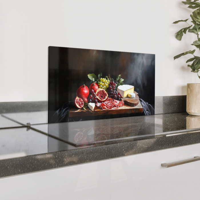 Borrelplank - Stilleven - Vintage Spatscherm Aluminium klein -zzproduct_nieuw