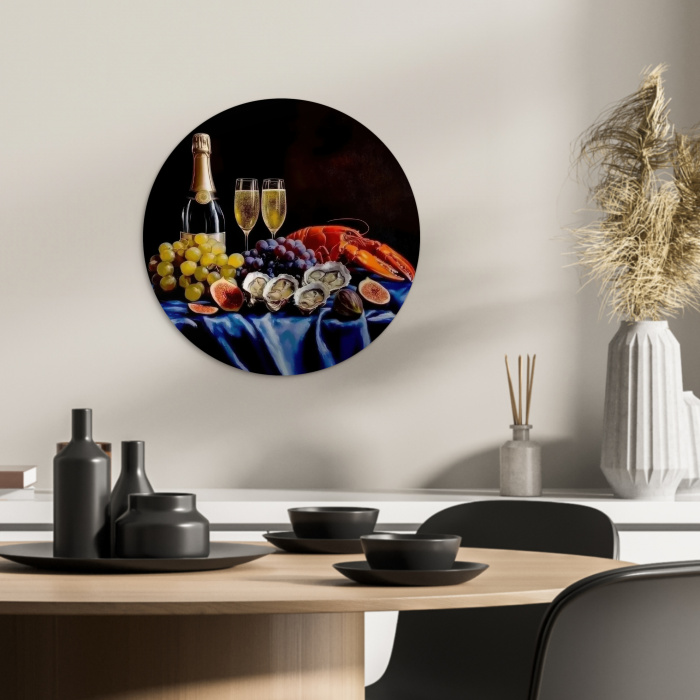 Champagne - Luxe - Oesters KitchenYeah - Keuken - Wandcirkel Forex klein -sfeer2