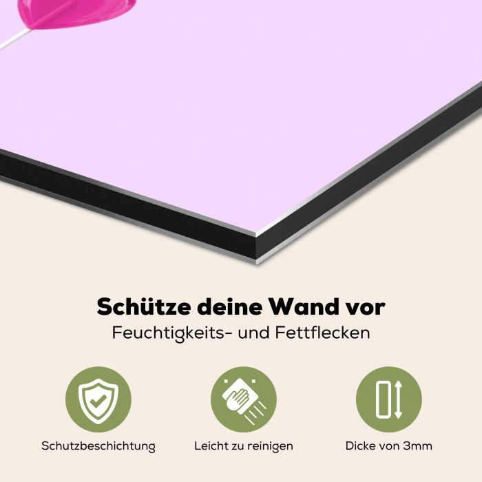 Lolly - Hart - Roze - Snoep Spatscherm Aluminium klein -zcloseup_DE