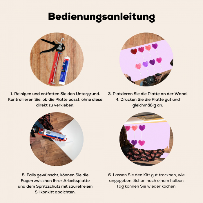 Lolly - Hart - Roze - Snoep Spatscherm Aluminium klein -zgebruik_DE