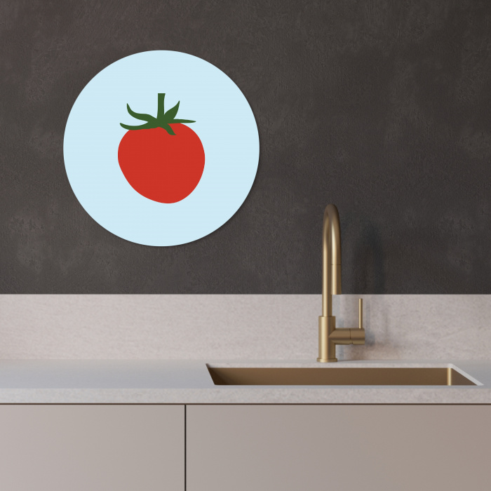 Rood - Tomaat - Groente KitchenYeah - Keuken - Wandcirkel Forex klein -sfeer1