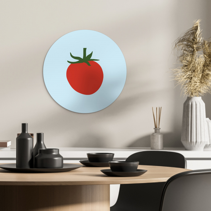 Rood - Tomaat - Groente KitchenYeah - Keuken - Wandcirkel Forex klein -sfeer2