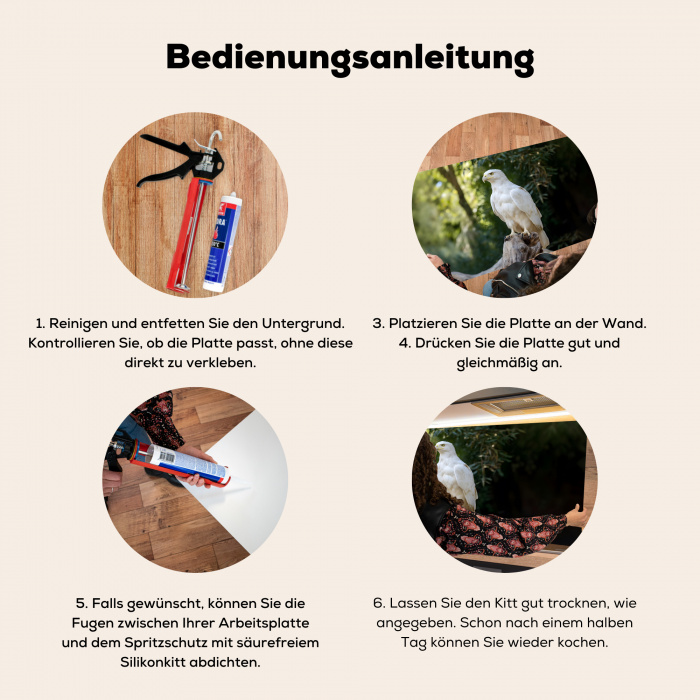 Arend - Hout - Wit - Planten Spatscherm Aluminium klein -zgebruik_DE