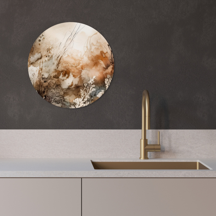 Aquarel Aardsymfonie KitchenYeah - Keuken - Wandcirkel Forex klein -sfeer1