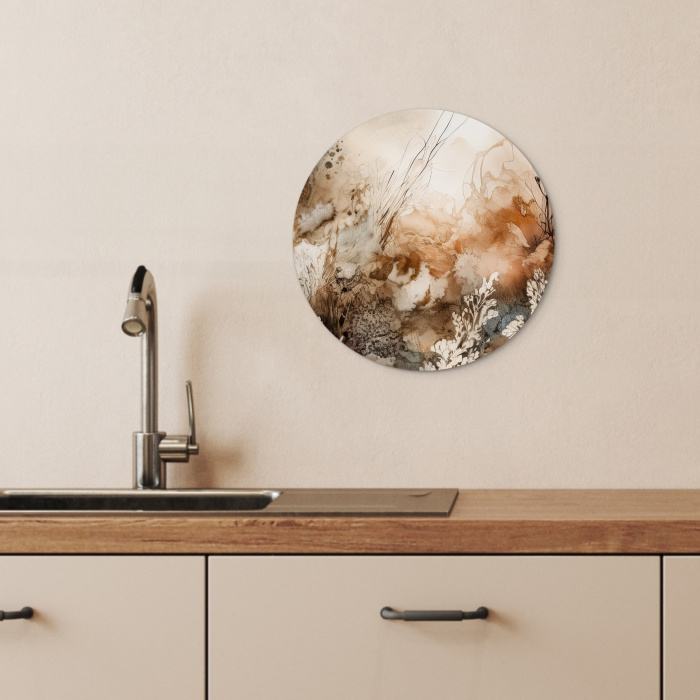 Aquarel Aardsymfonie KitchenYeah - Keuken - Wandcirkel Forex klein -sfeer3