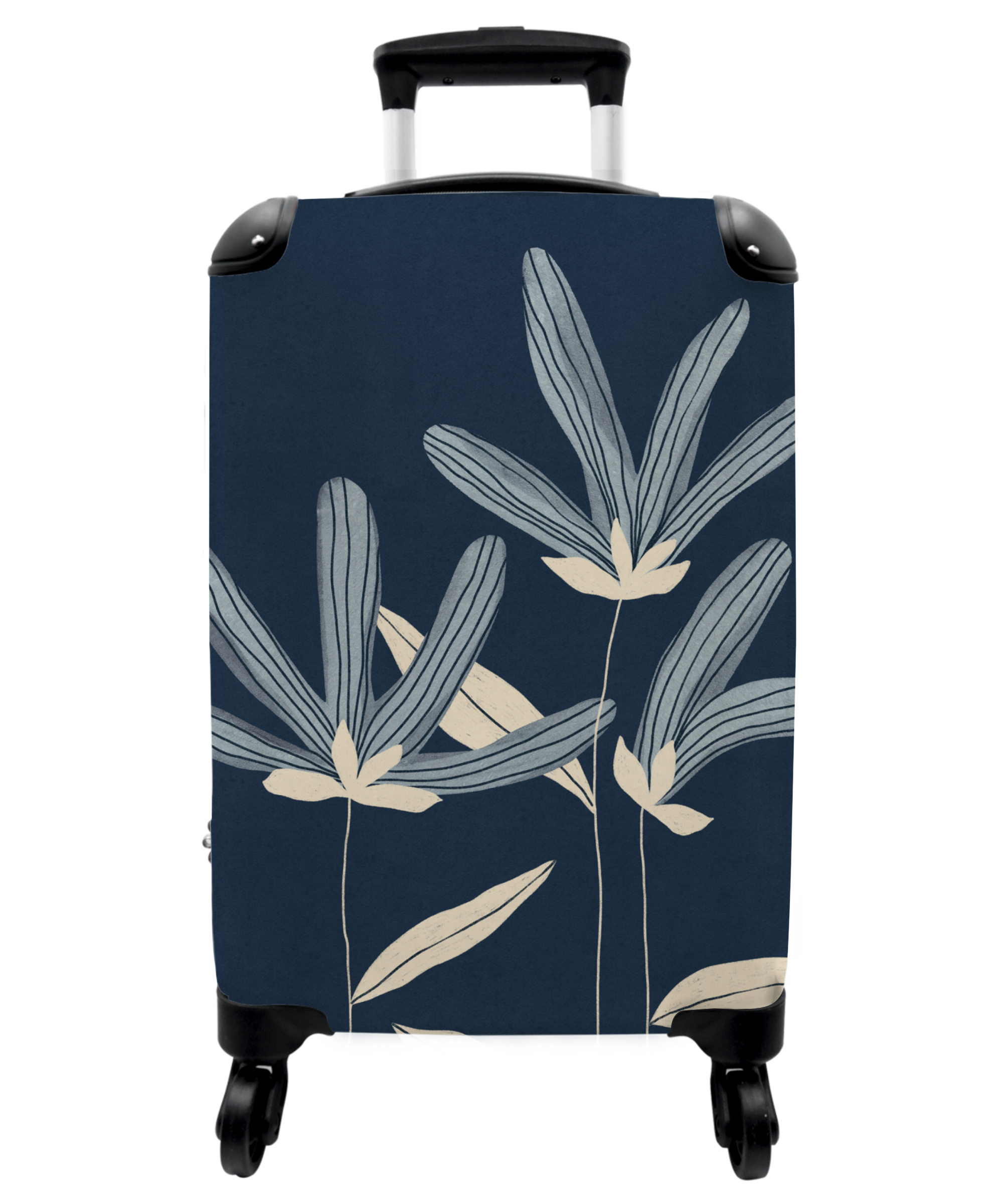 Koffer - Bloemen - Blauw - Planten - Natuur-1