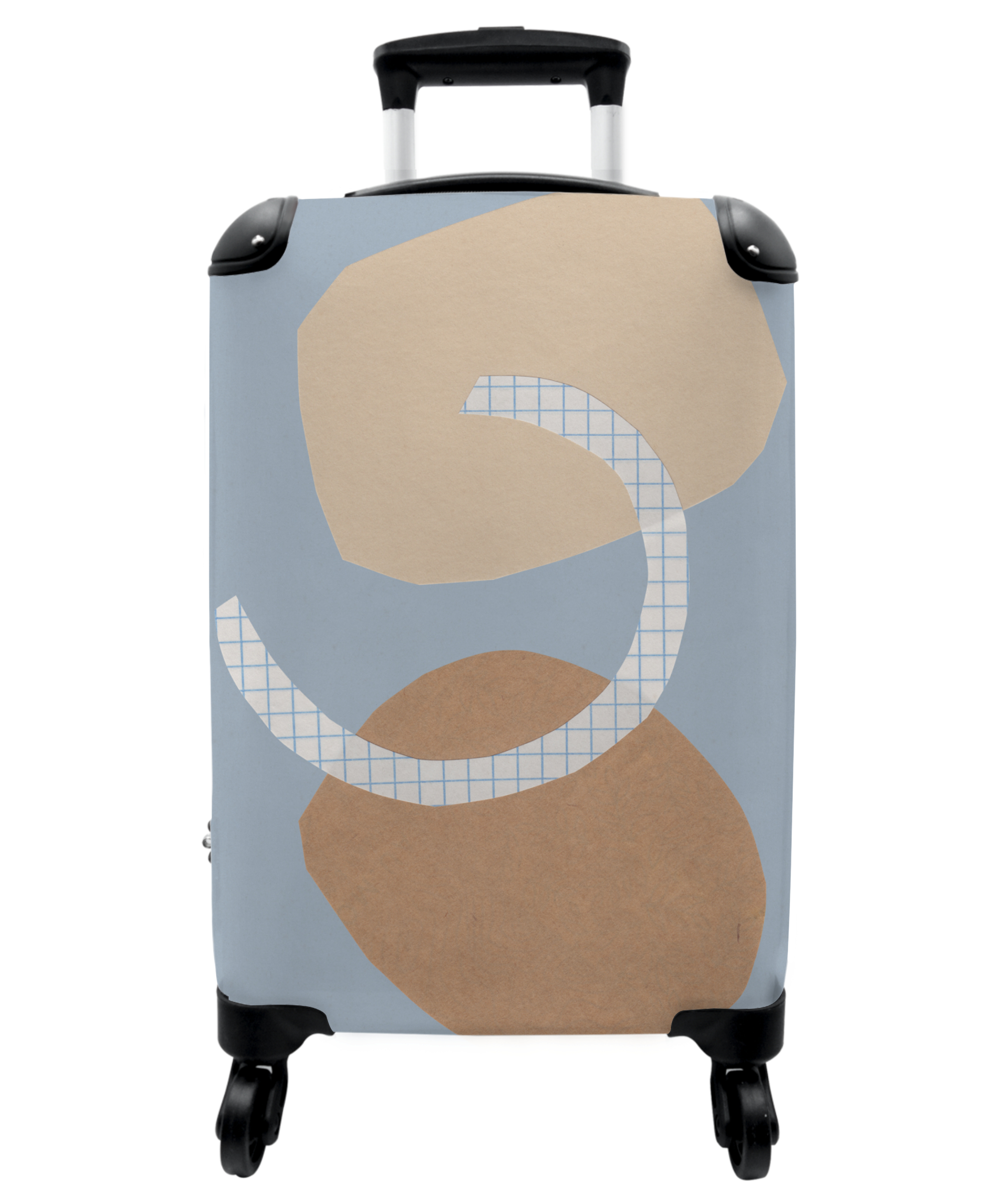 Koffer - Vormen - Blauw - Pastel - Ruitjes - Abstract-1