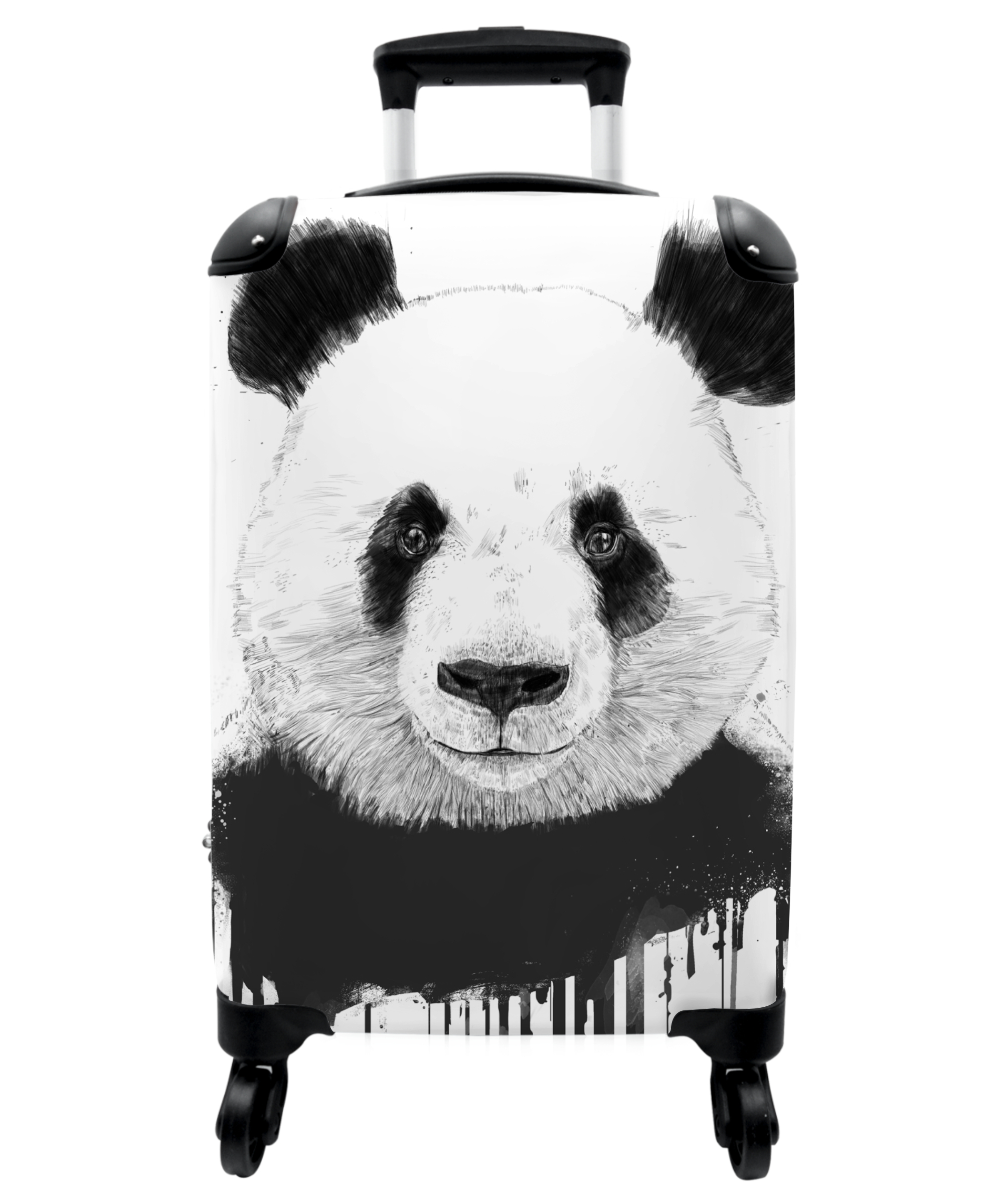 Koffer - Panda - Druppen - Dieren - Wit-1