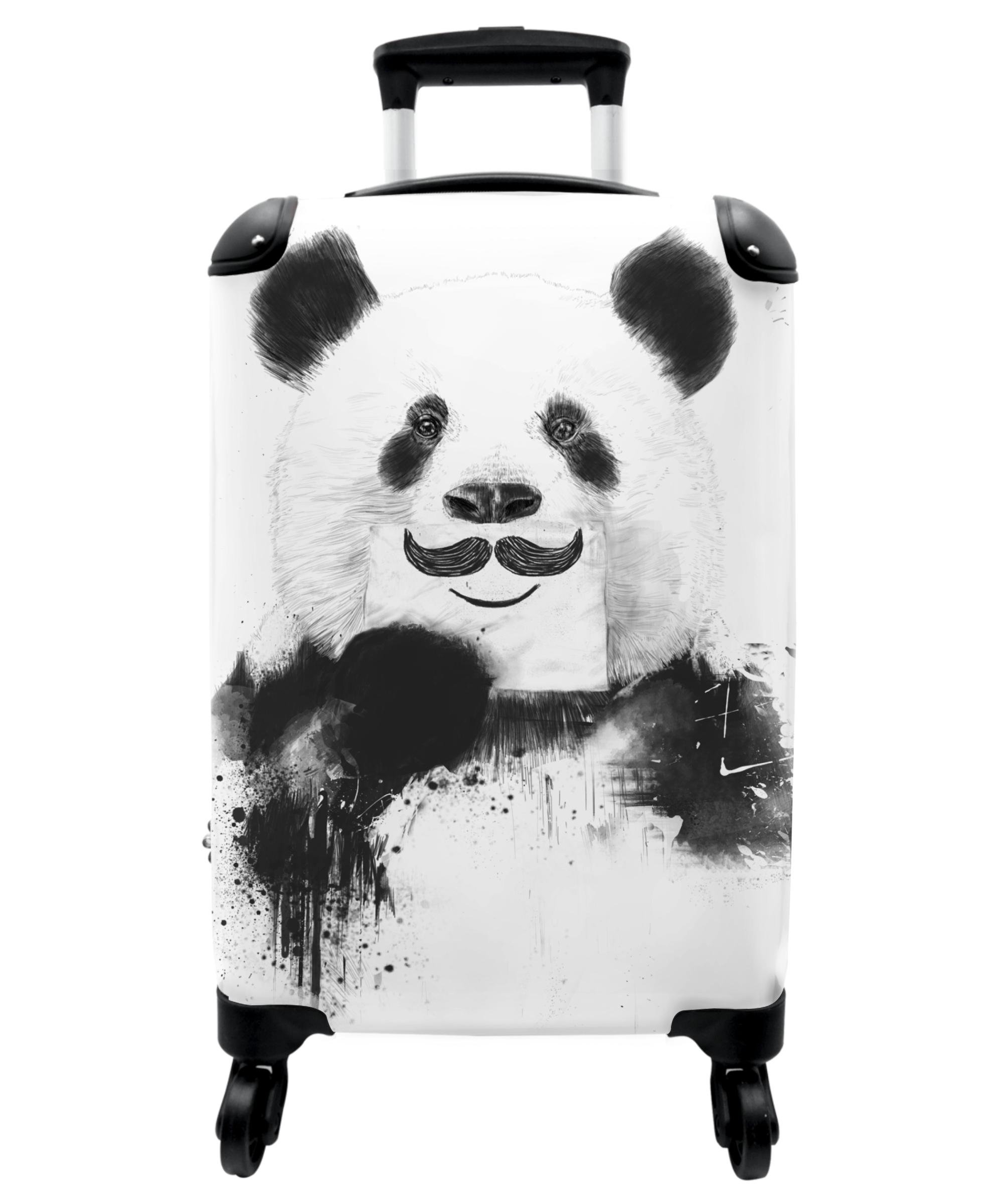 Koffer - Panda - Snor - Papier - Wit-thumbnail-1