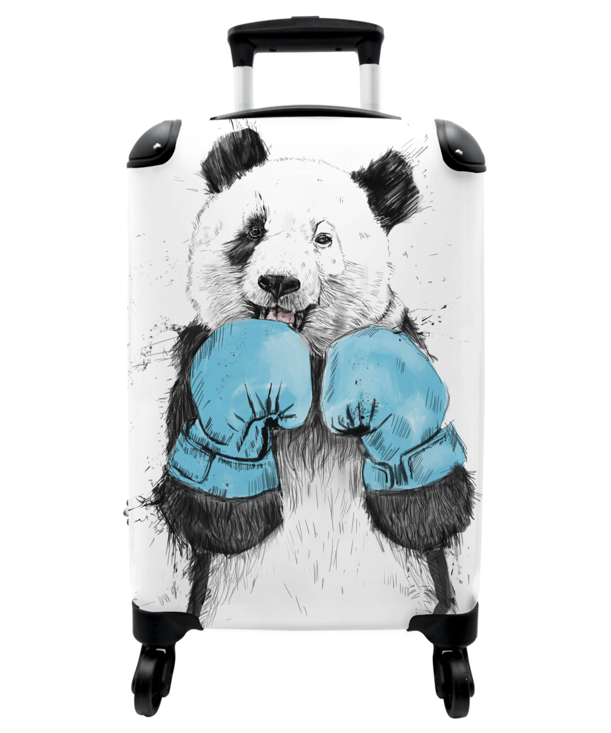 Koffer - Panda - Bokshandschoen - Blauw-1