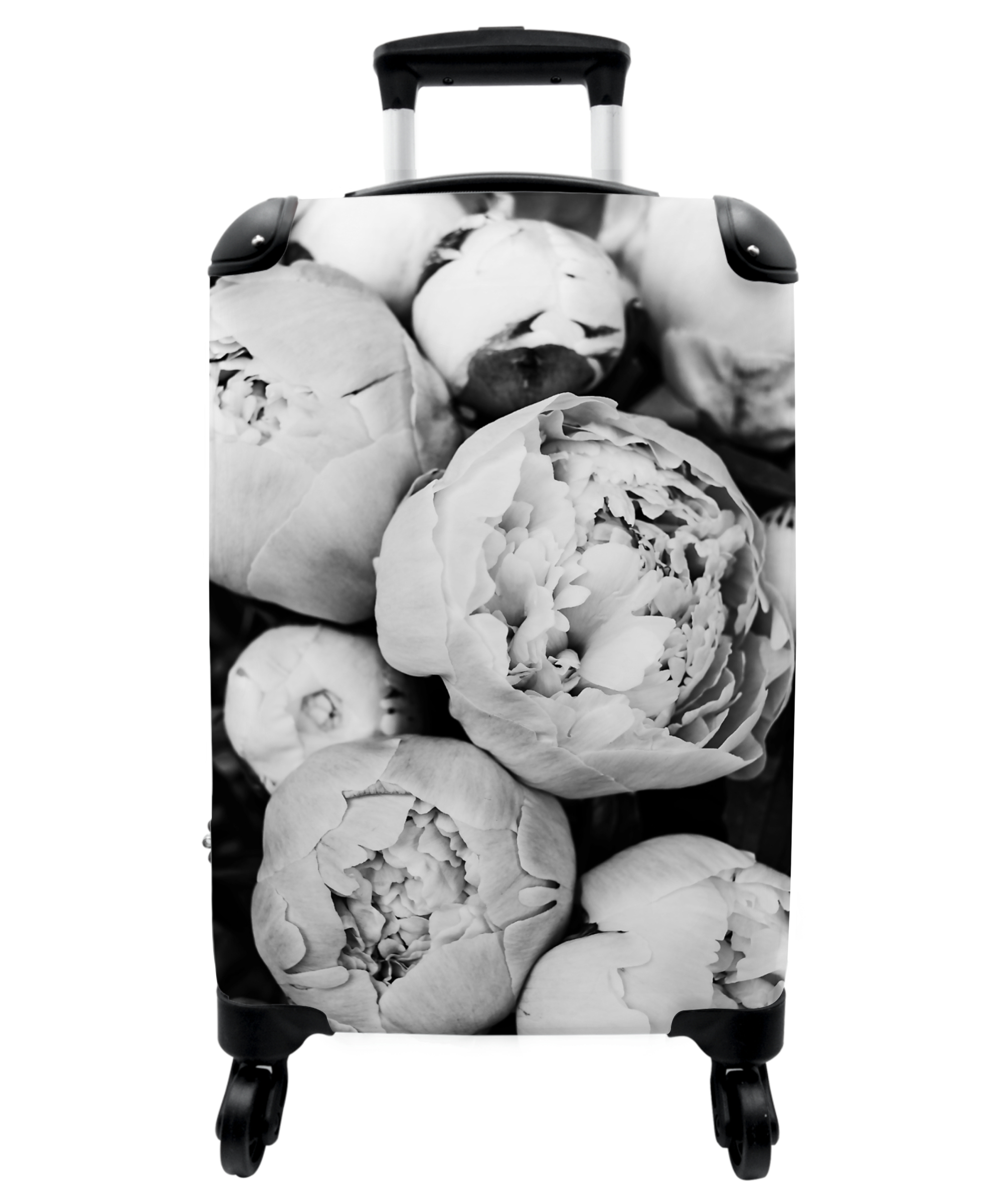 Koffer - Bloemen - Wit - Natuur - Zwart wit-thumbnail-1