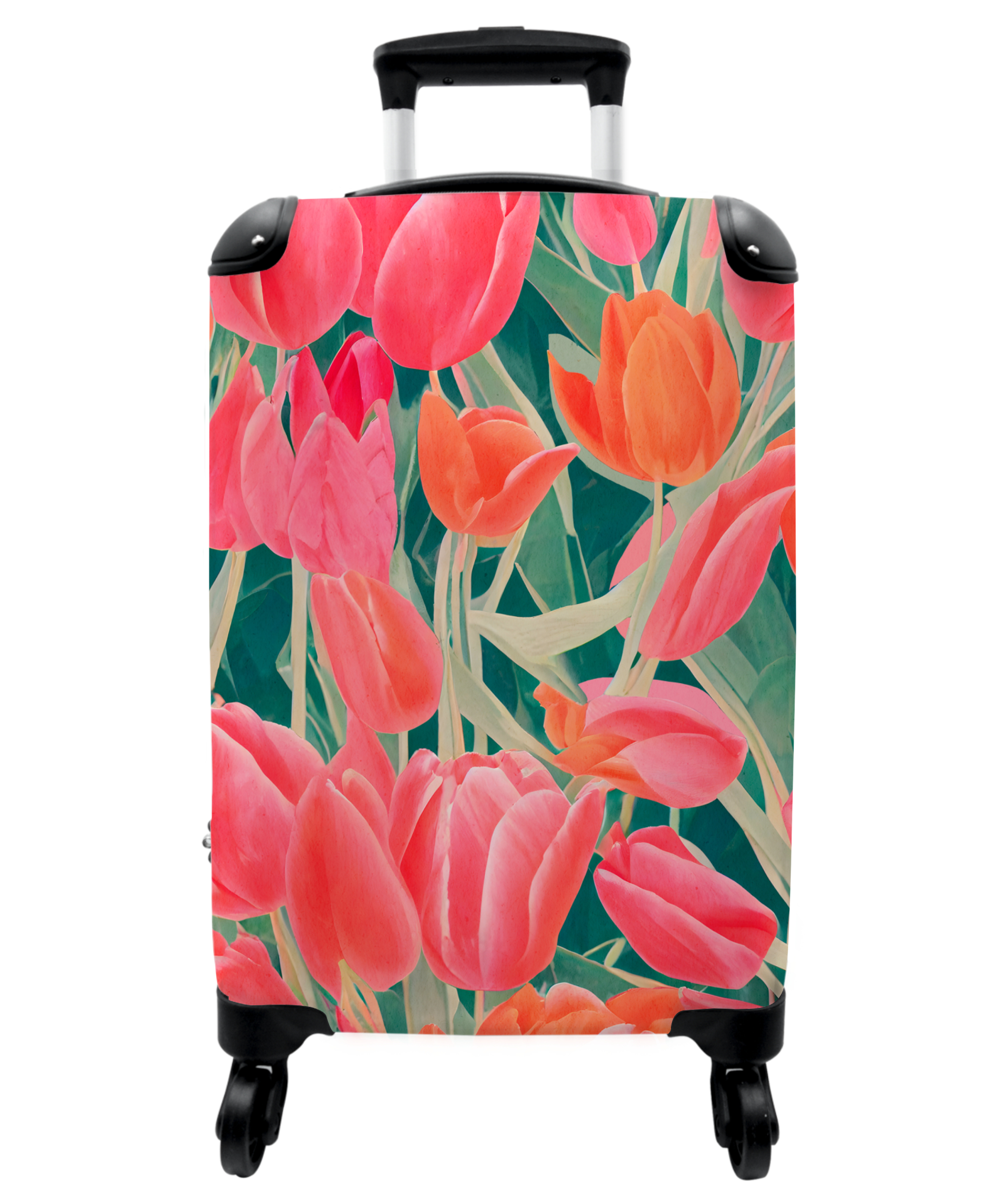 Koffer - Tulpen - Bloemen - Roze - Rood - Kunst