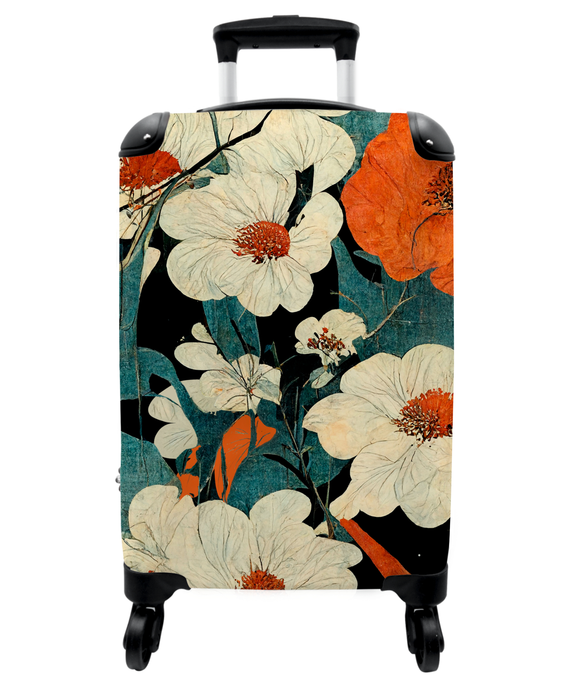 Koffer - Bloemen - Planten - Vintage - Azië - Oranje-1