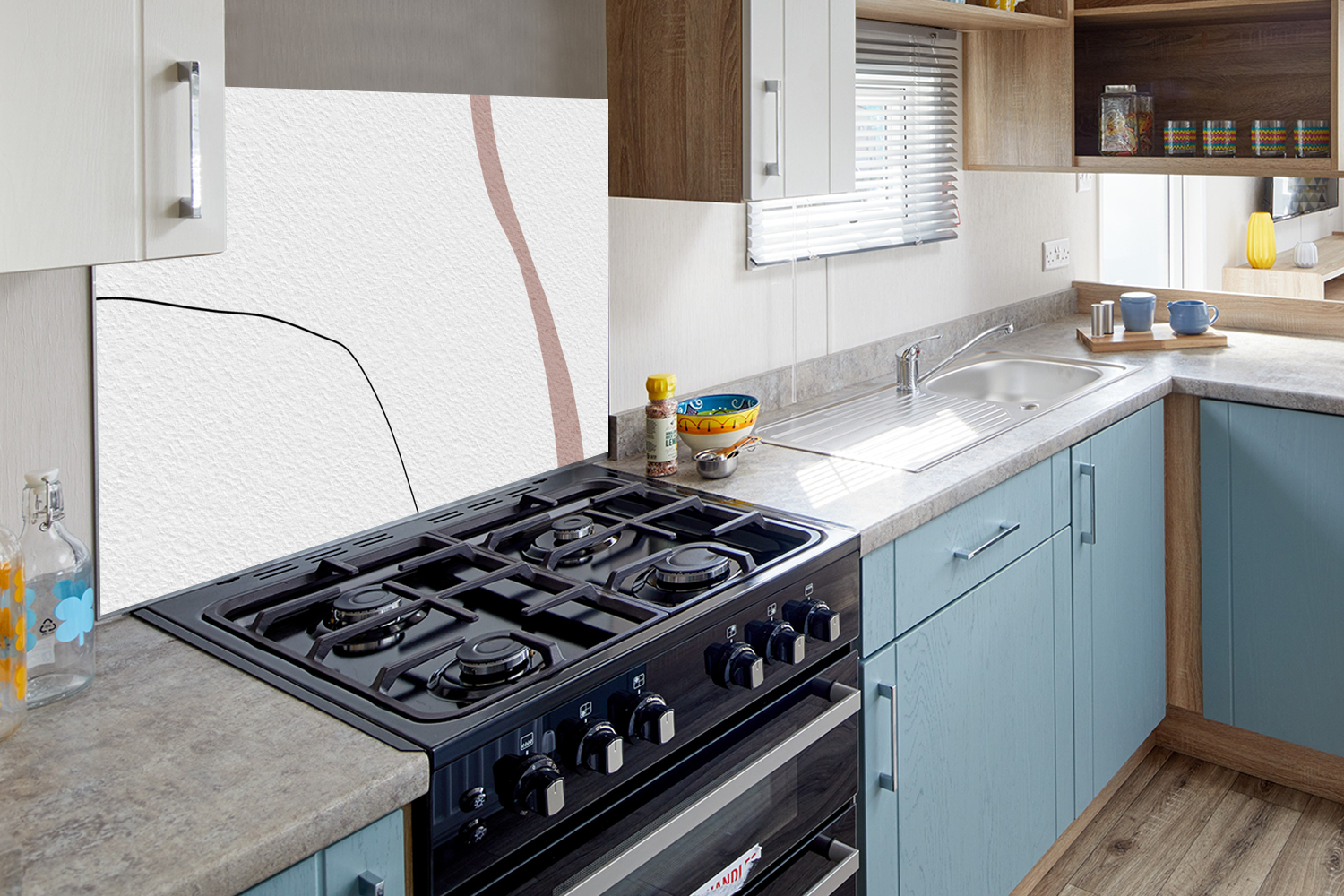 Spatscherm keuken - Lijn - Pastel - Design-4