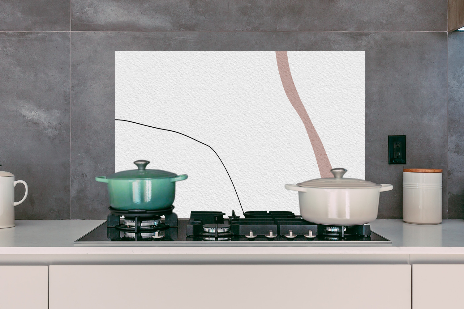 Spatscherm keuken - Lijn - Pastel - Design-3