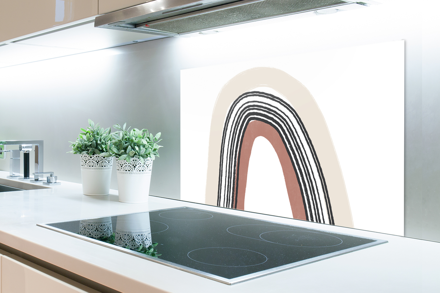 Spatscherm keuken - Regenboog - Pastel - Design-2