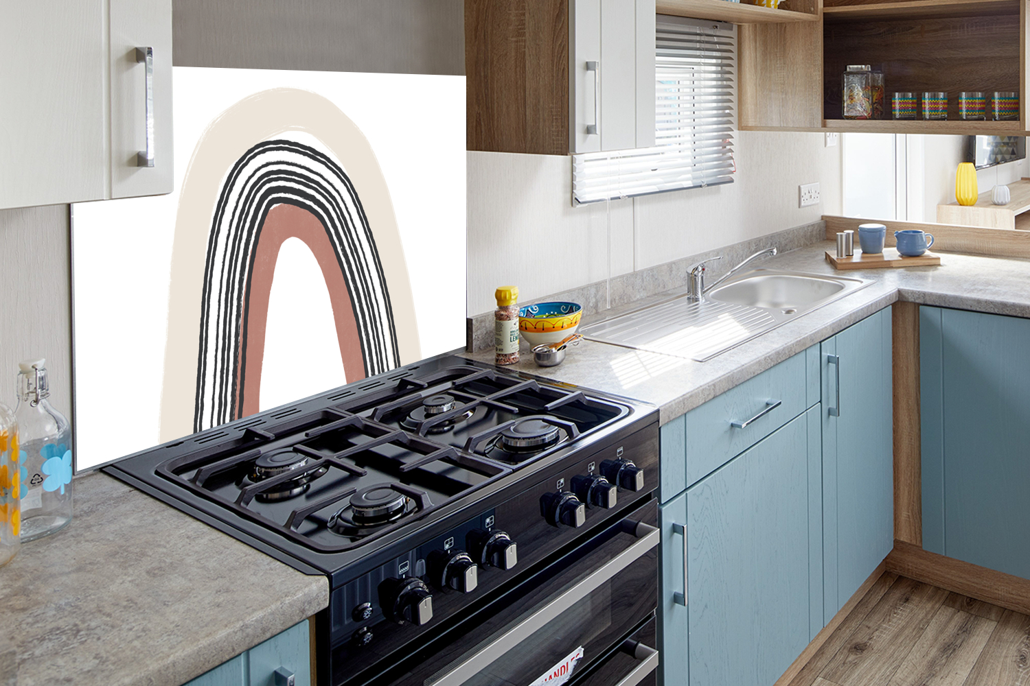 Spatscherm keuken - Regenboog - Pastel - Design-4