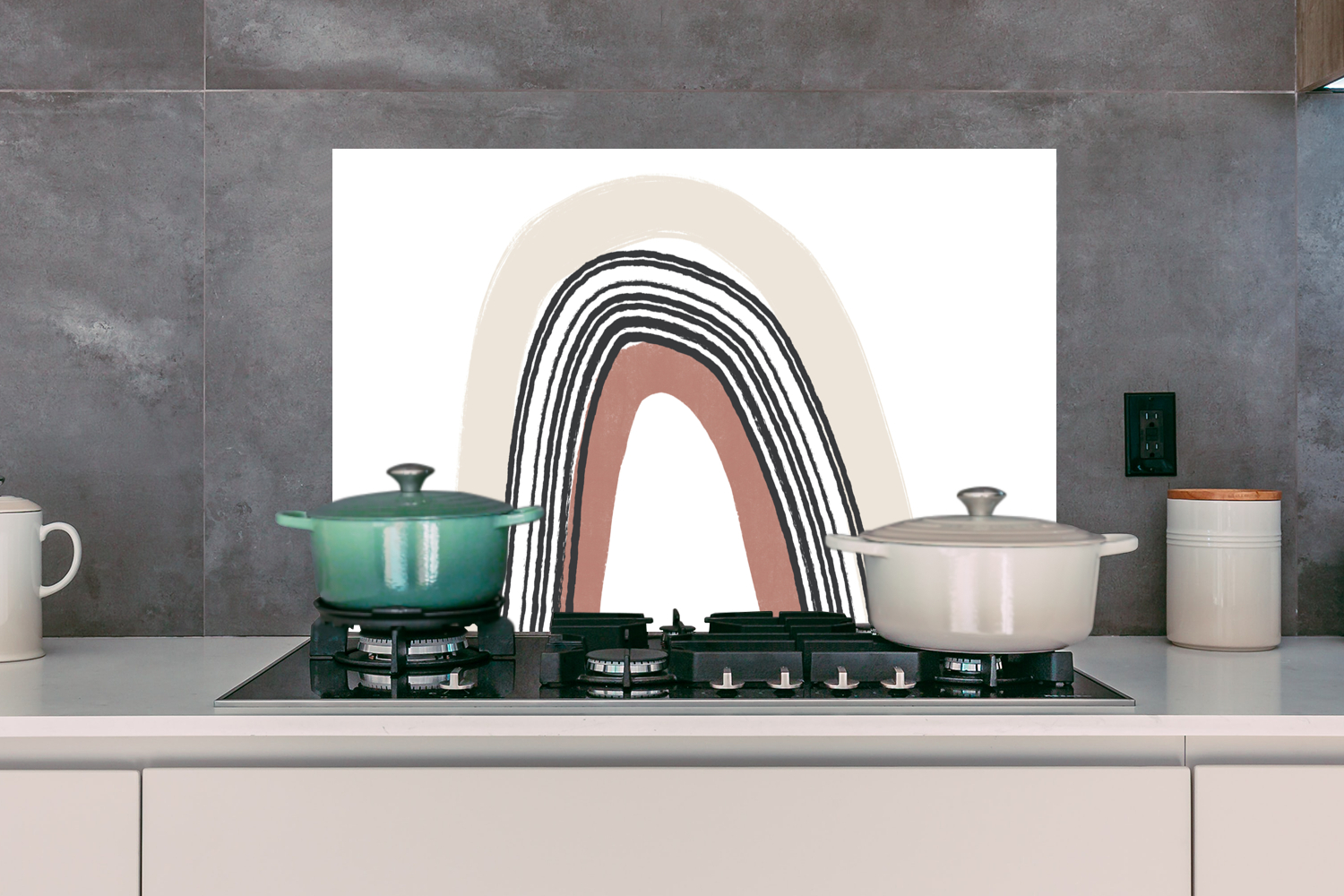Spatscherm keuken - Regenboog - Pastel - Design-3