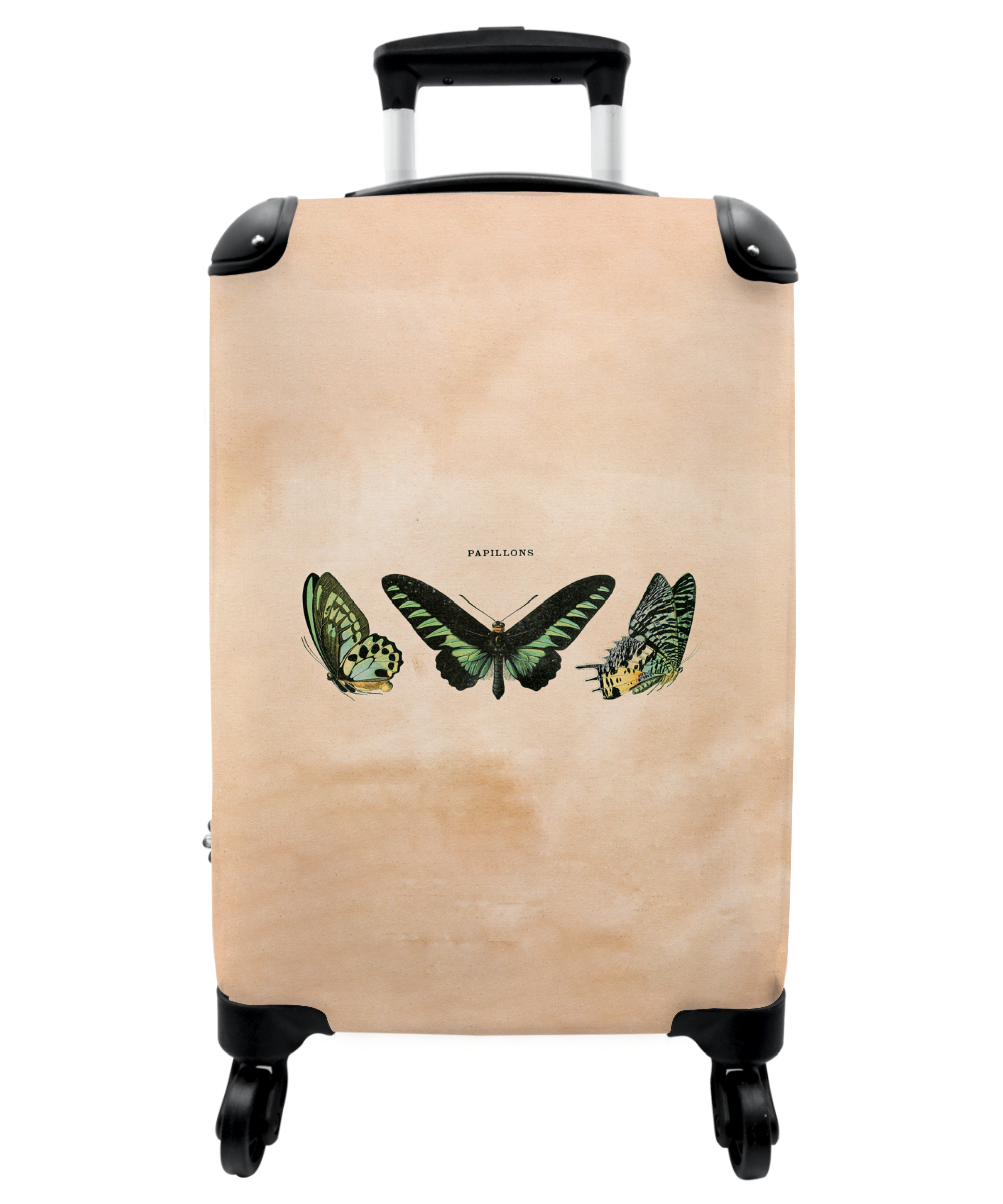 Koffer - Vlinder - Groen - Vintage - Illustratie - Kunst