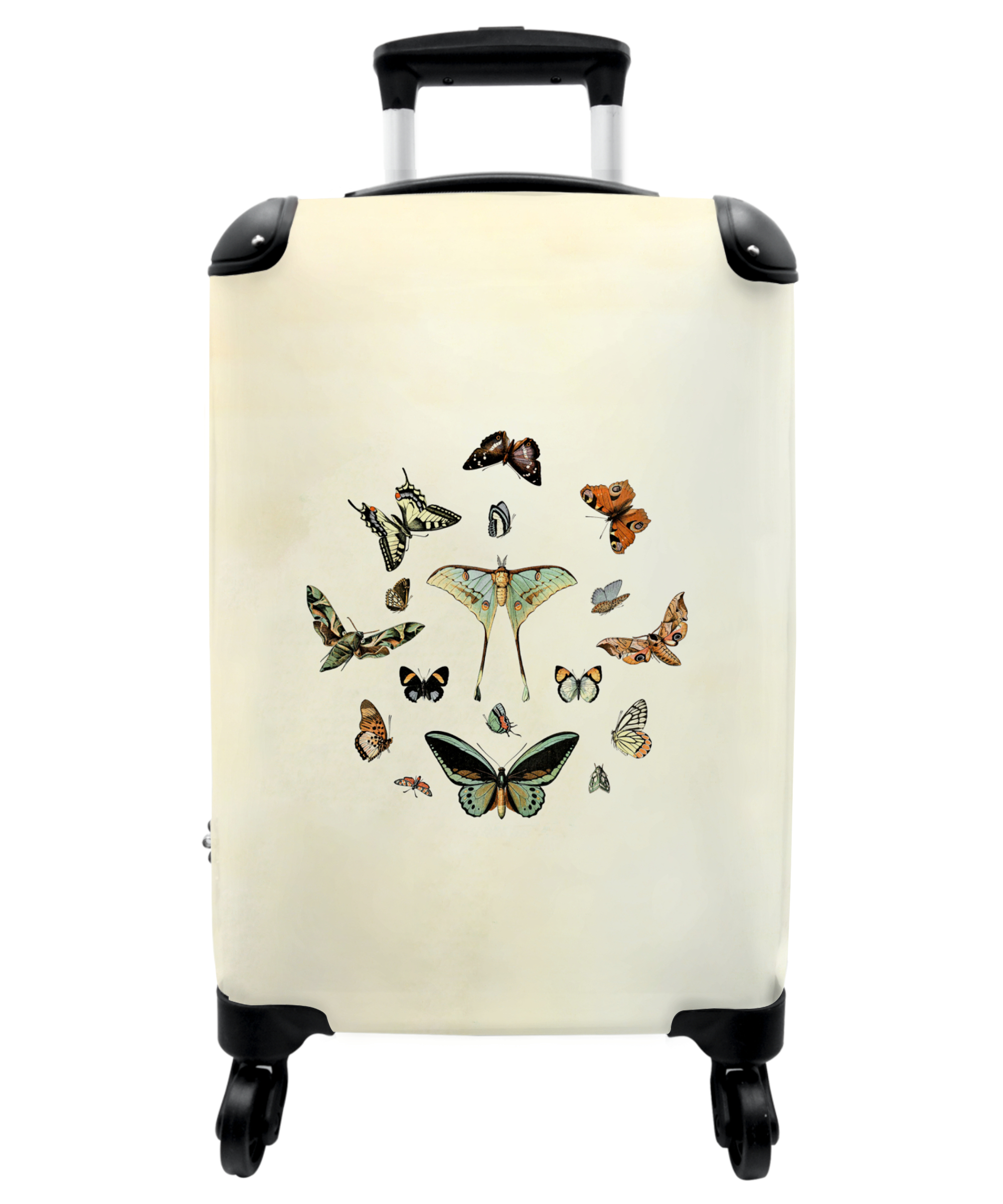 Koffer - Vlinders - Vintage - Insecten - Blauw - Bruin