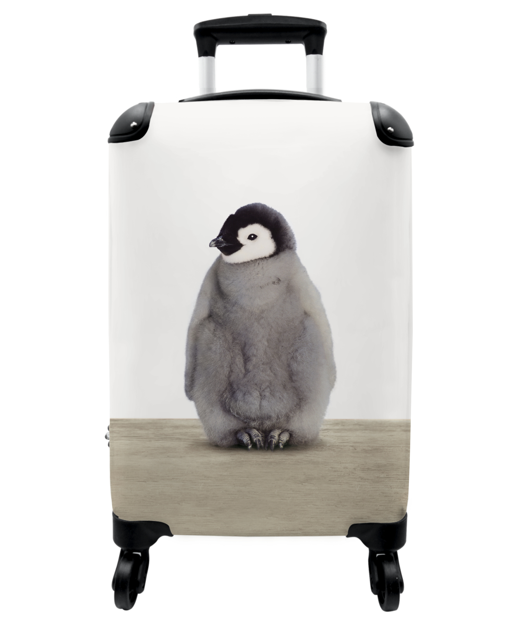 Koffer - Pinguïn - Vacht - Grijs - Kinderen-thumbnail-1