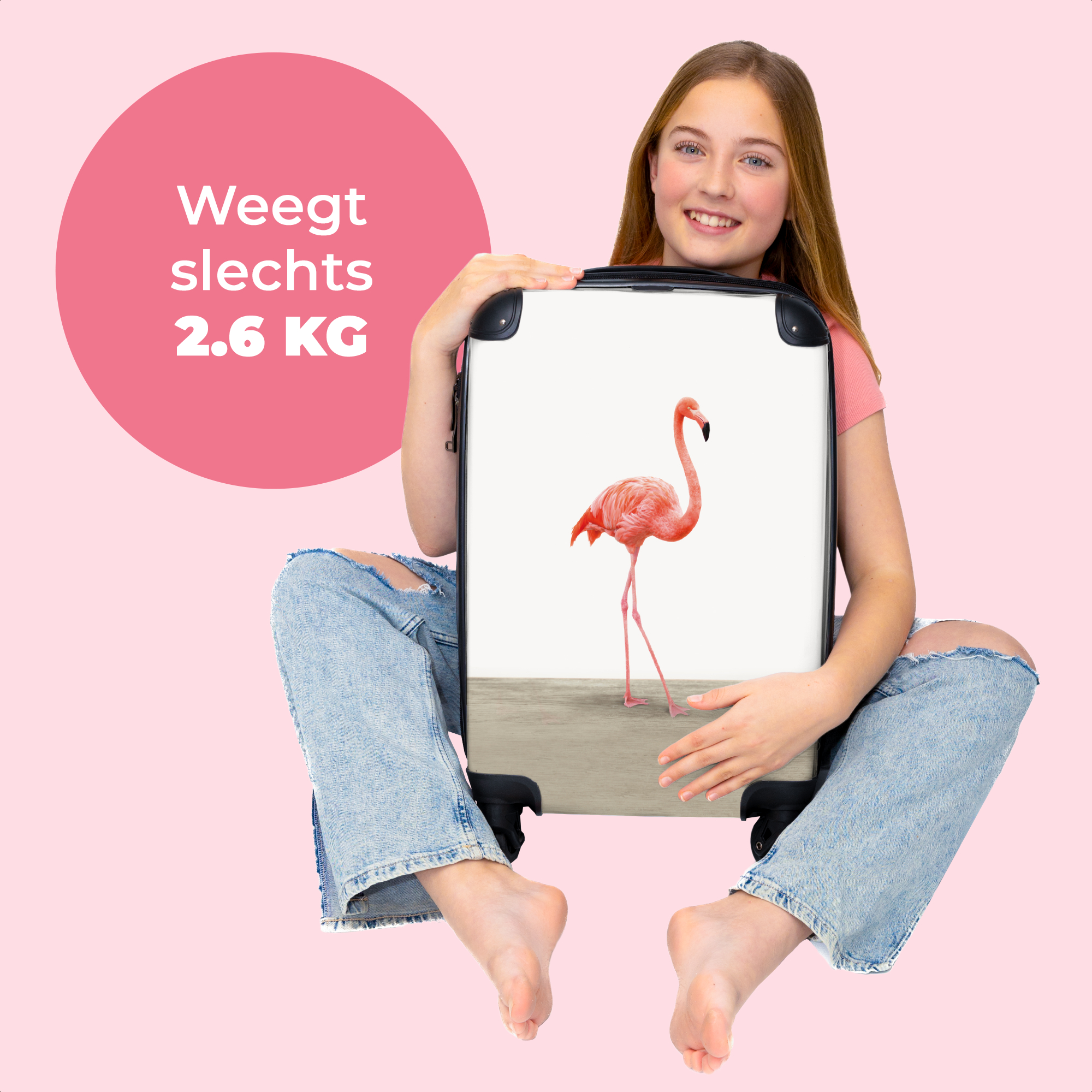 Koffer - Flamingo - Kinderen - Roze - Decoratie-4