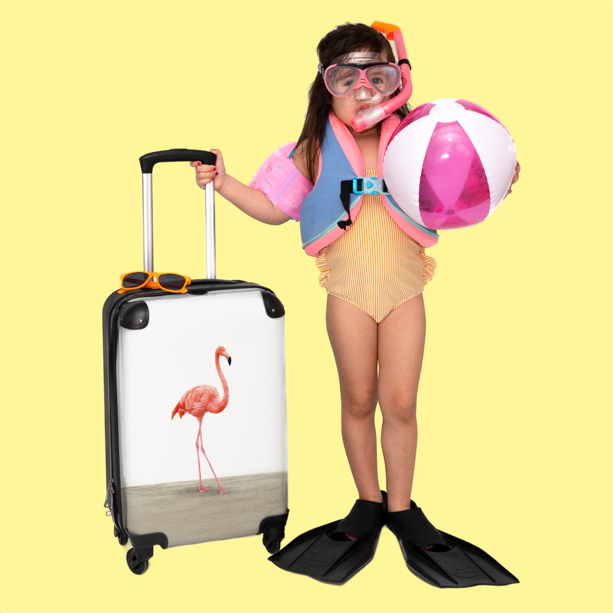 Koffer - Flamingo - Kinderen - Roze - Decoratie-thumbnail-3