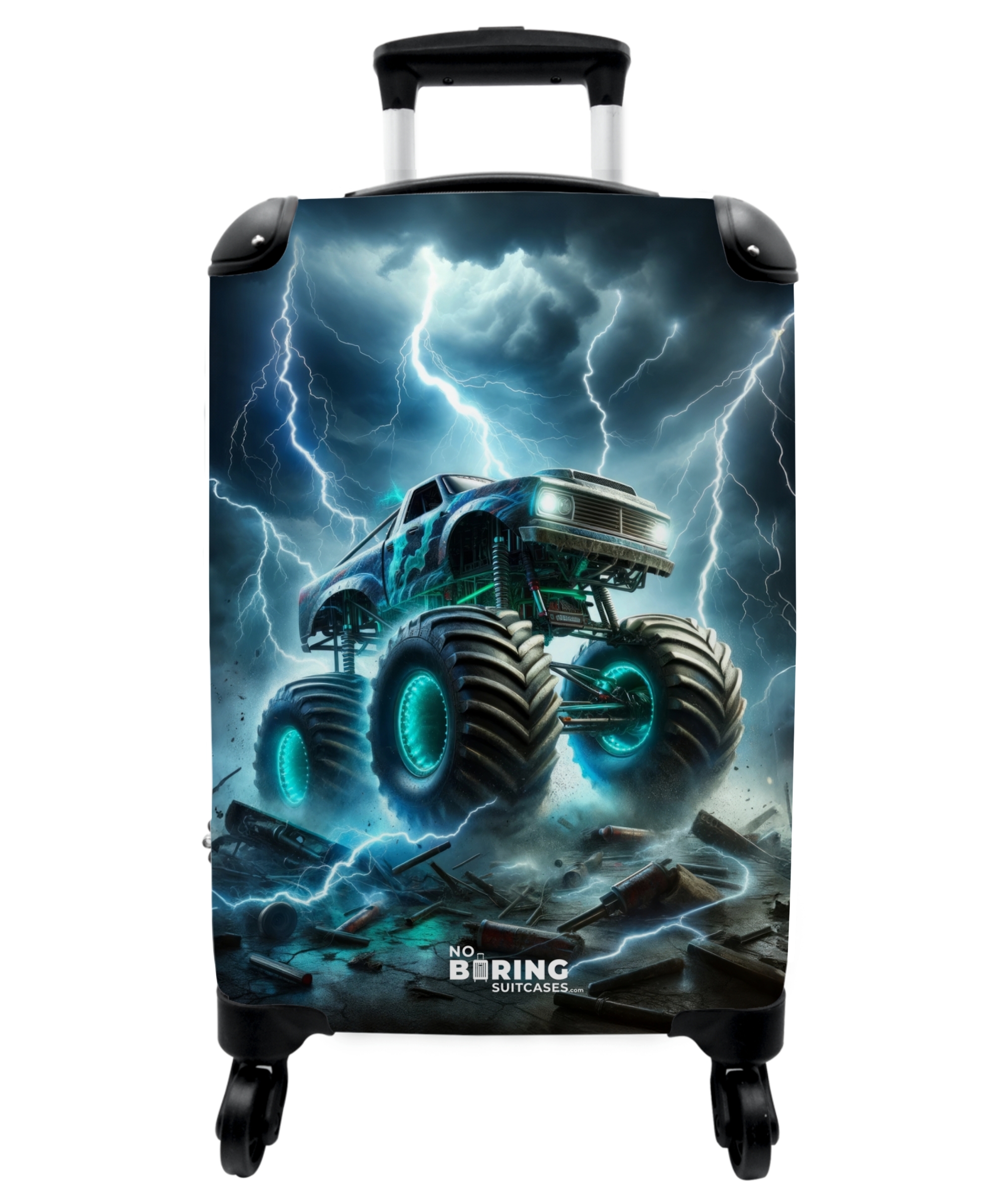 Koffer - Grote monstertruck met blauwe accenten