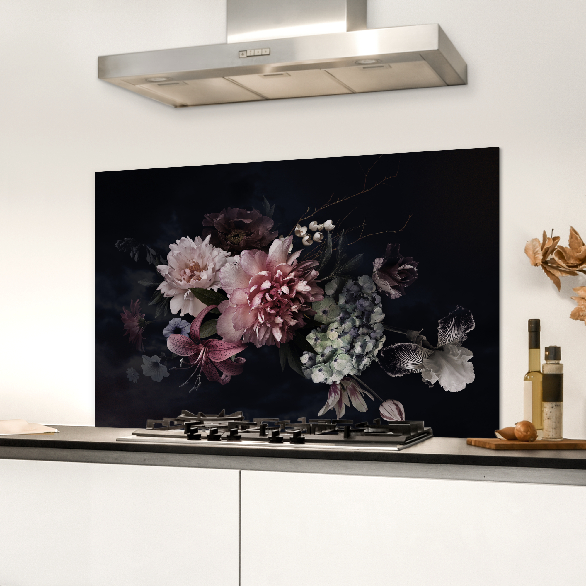 Spatscherm keuken - Bloemen - Vintage - Pastel-3