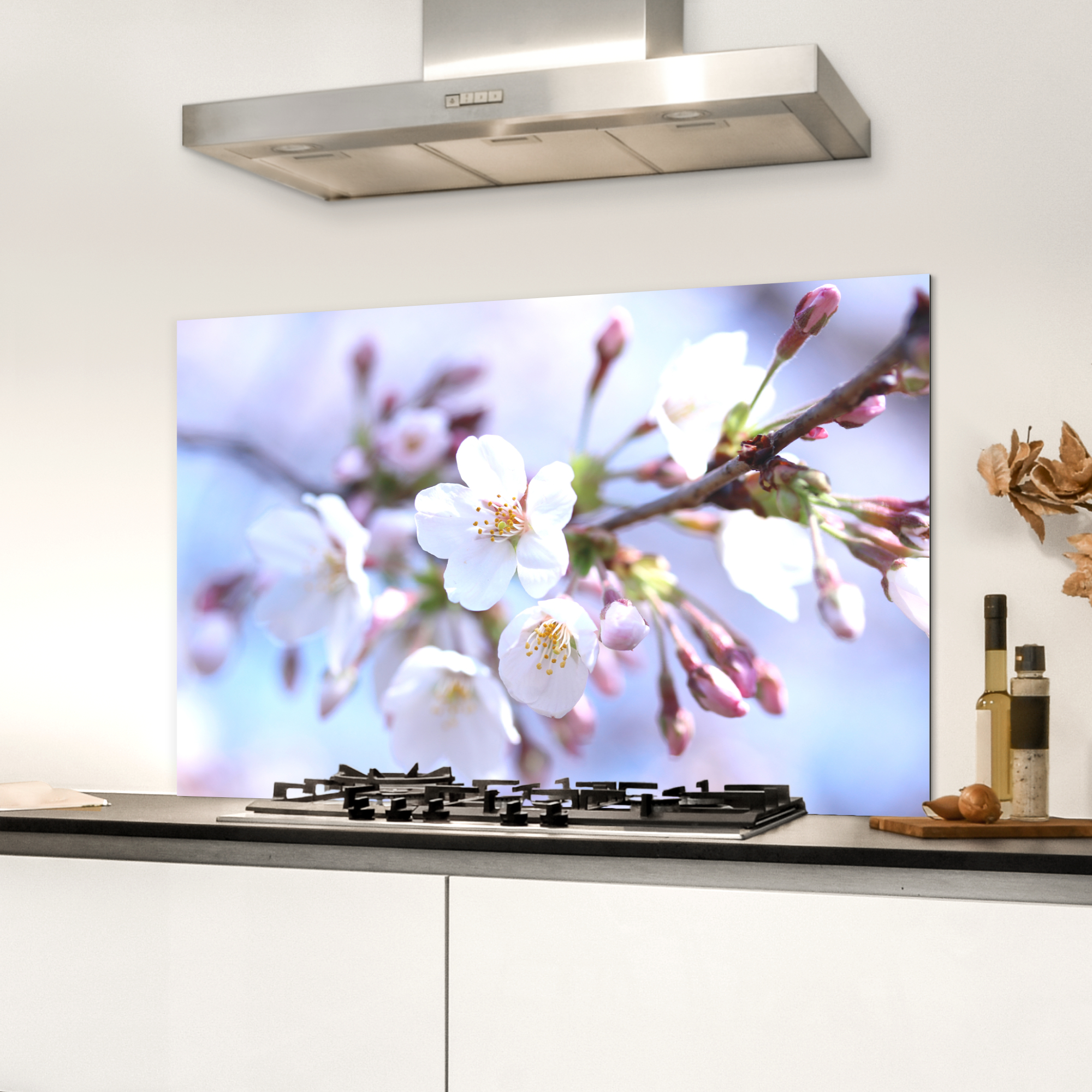 Spatscherm keuken - Bloemen - Sakura - Tak-3