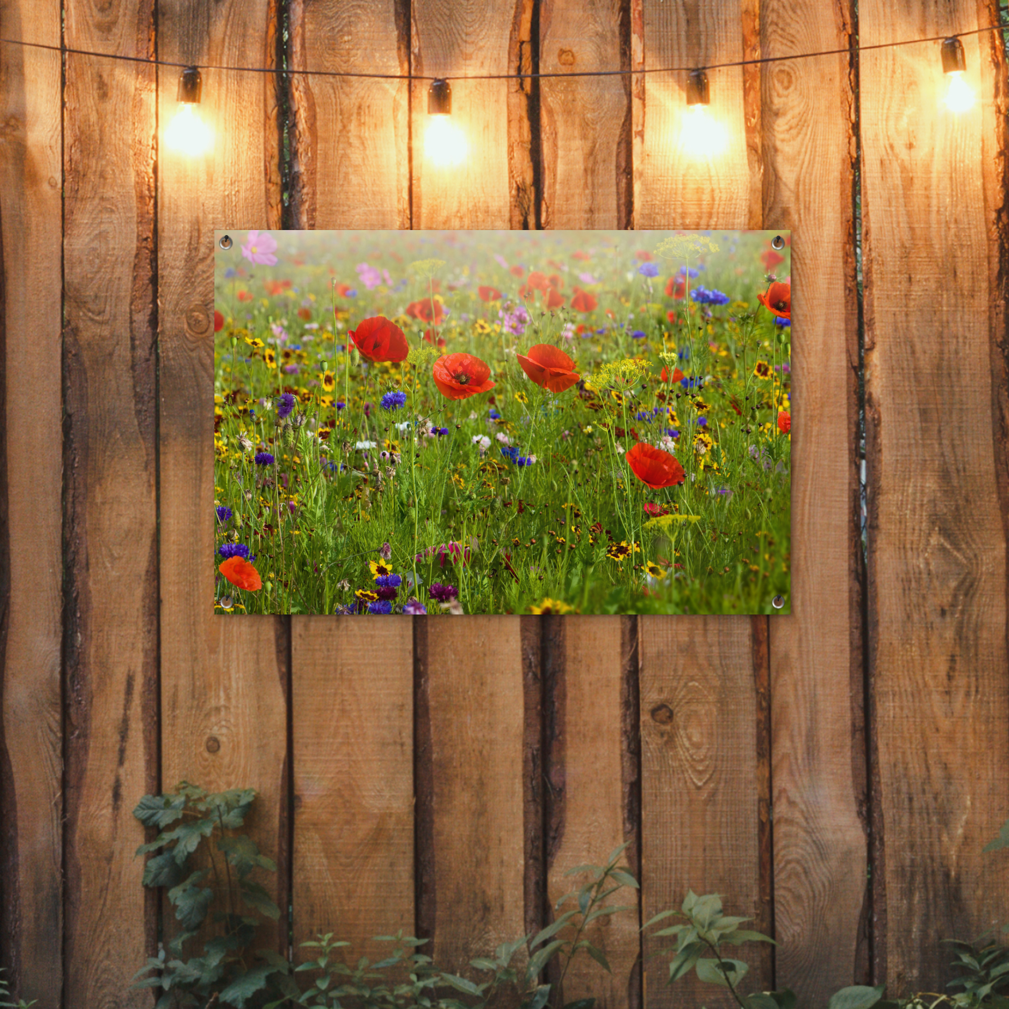 Tuinposter - Lente - Bloemen - Rood - Klaproos - Gras - Groen - Staand-2
