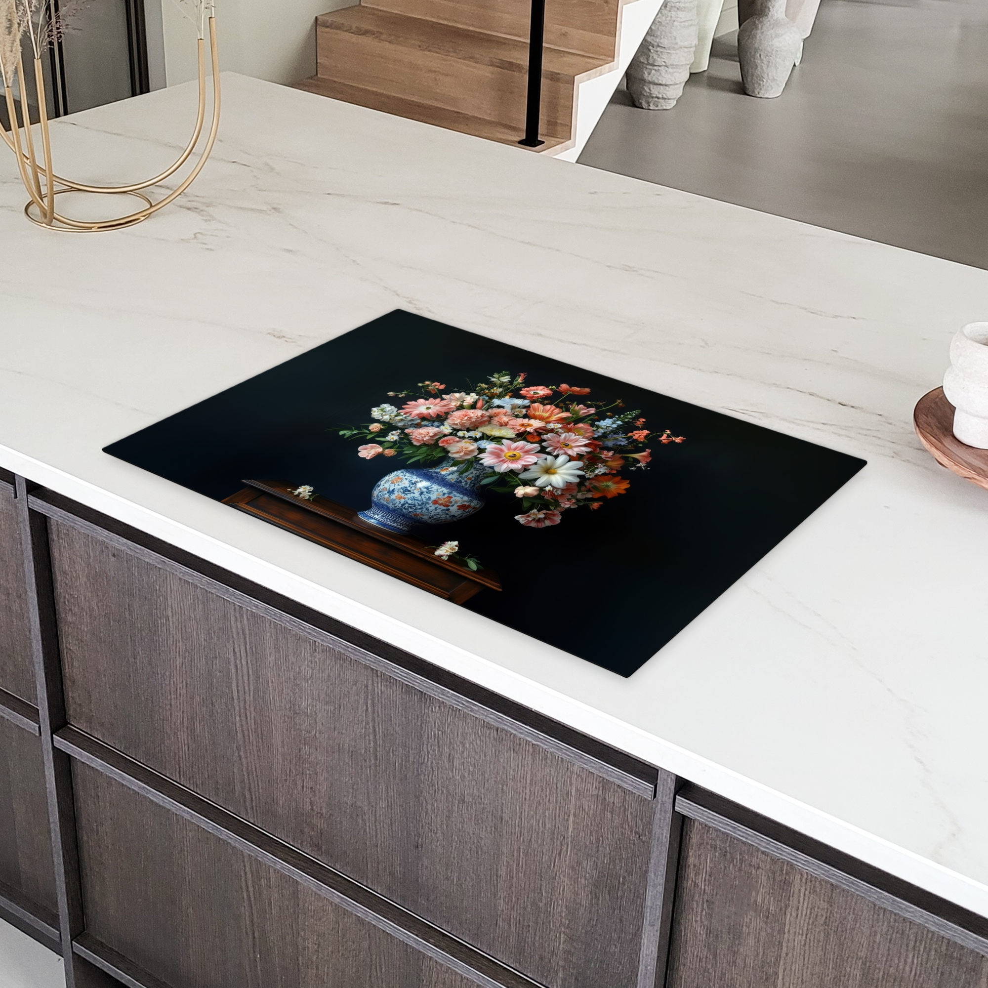 Inductiebeschermer - Hout - Vaas - Kleuren - Bloemen-4