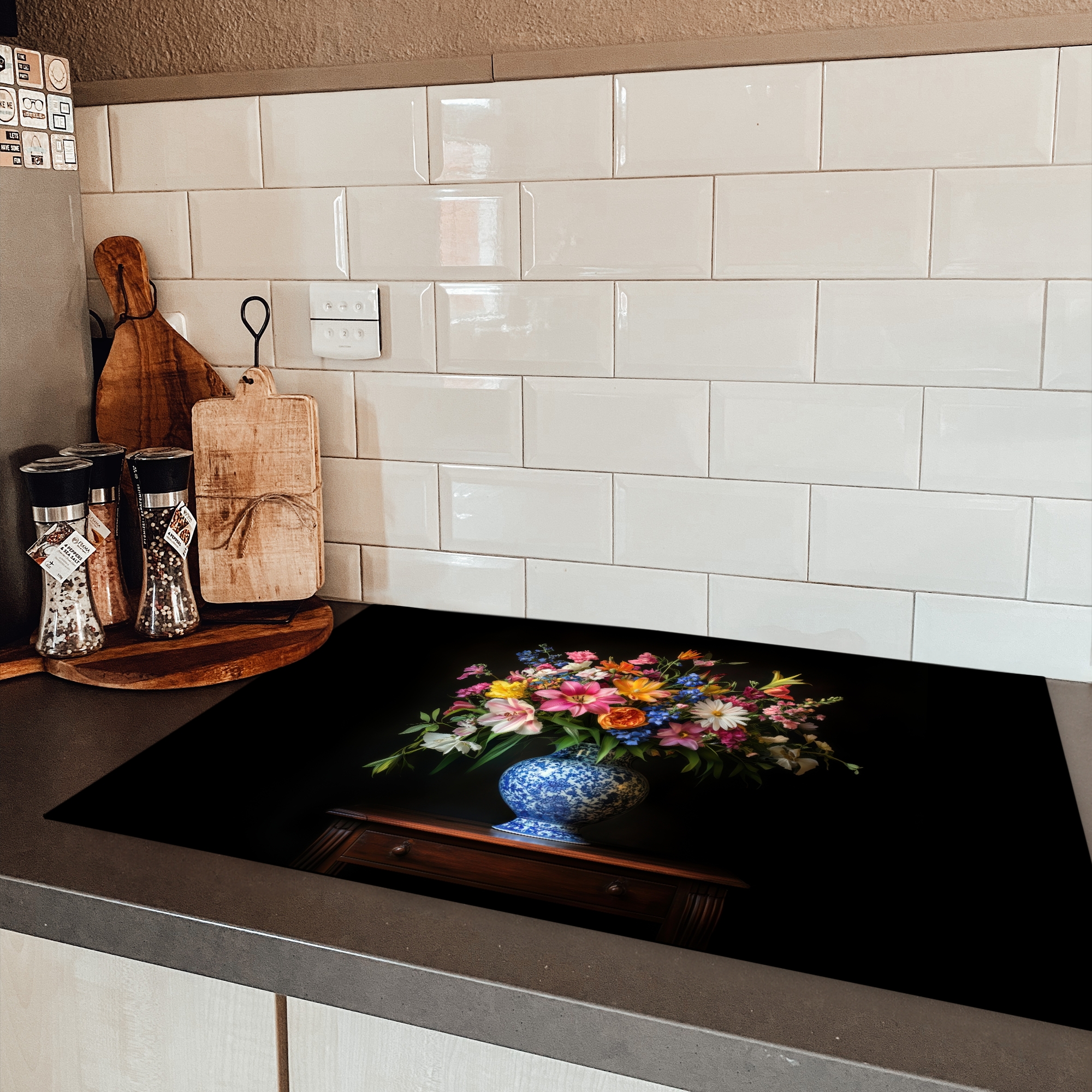 Inductiebeschermer - Kleur - Vaas - Bloemen - Boeket-3