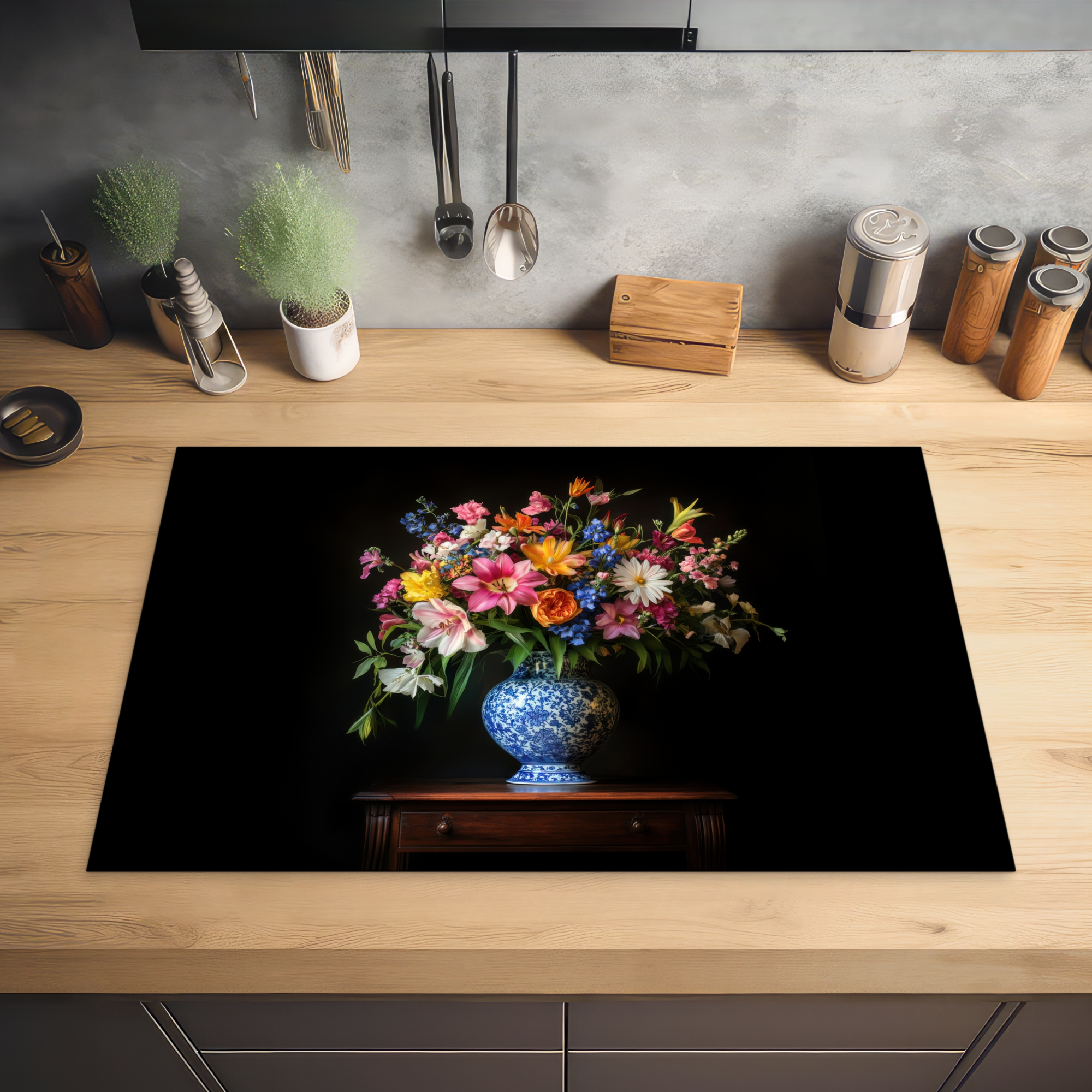 Inductiebeschermer - Kleur - Vaas - Bloemen - Boeket-2