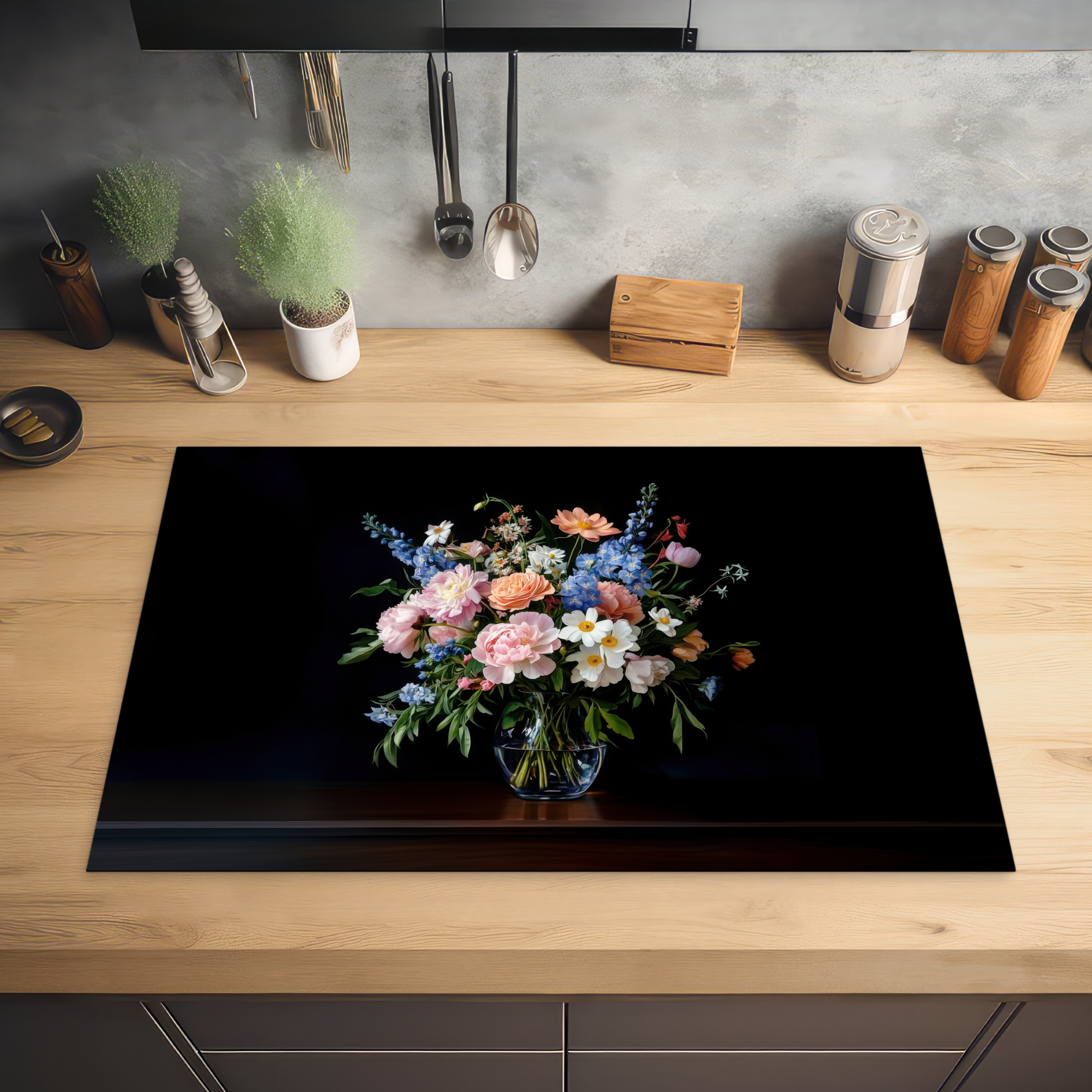 Inductiebeschermer - Pastel - Bloemen - Glazen - Vaas-2