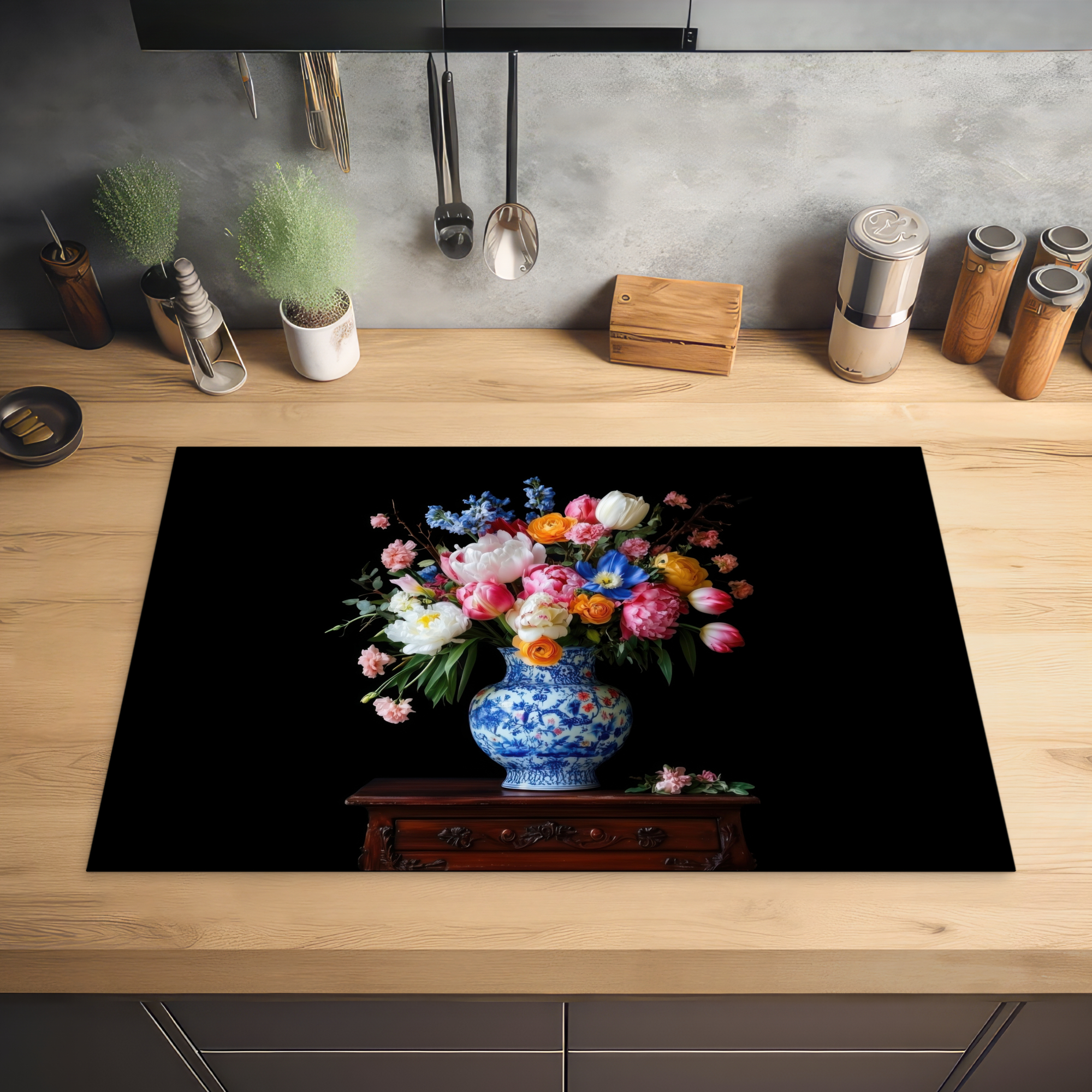 Inductiebeschermer - Rozen - Bloemen - Vaas - Boeket-2