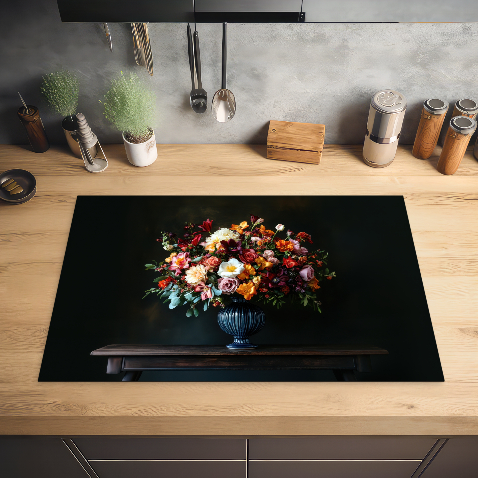 Inductiebeschermer - Groot - Bloemen - Vaas - Boeket-2