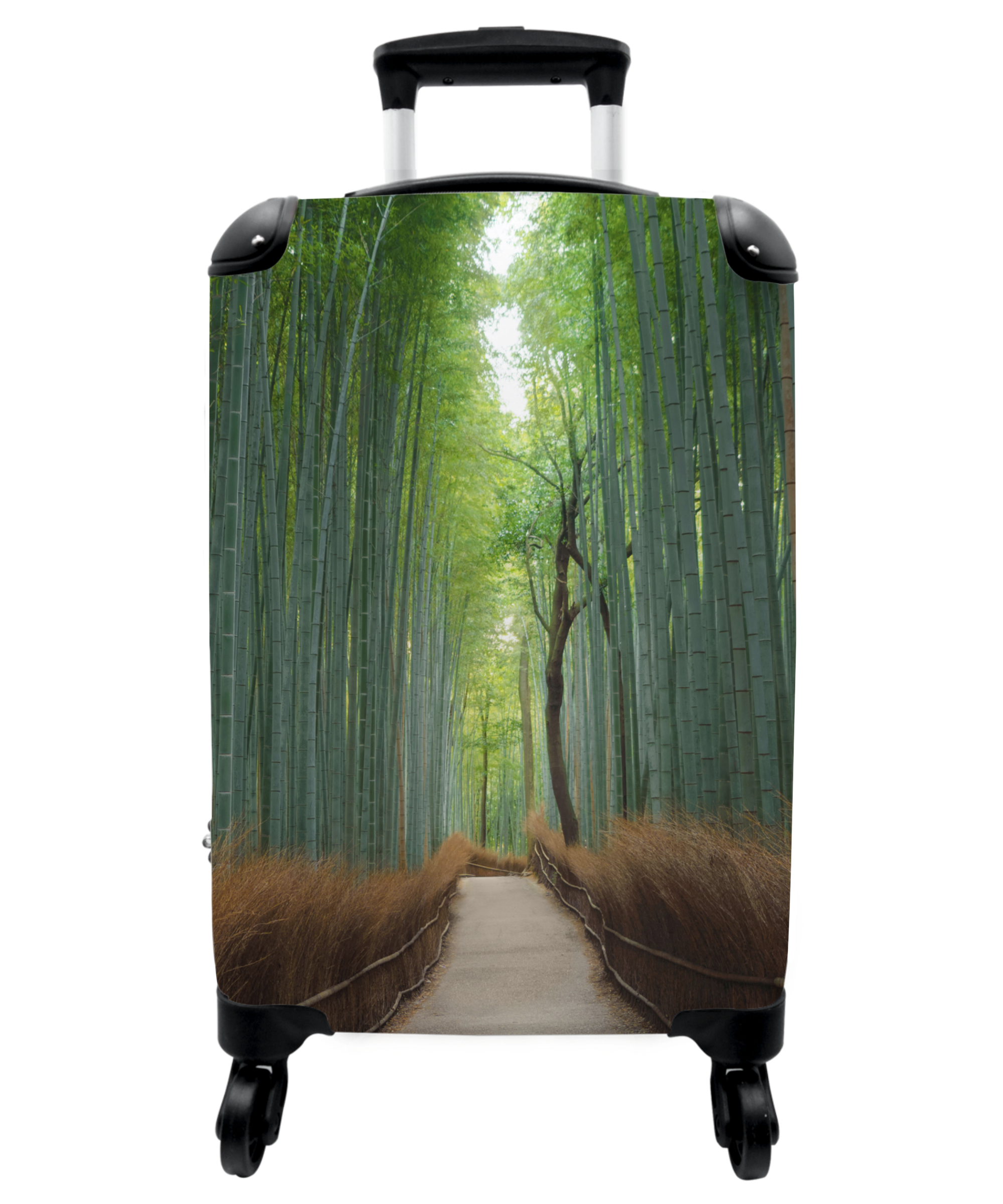Koffer - Bomen - Pad - Bamboe - Gras - Natuur-1