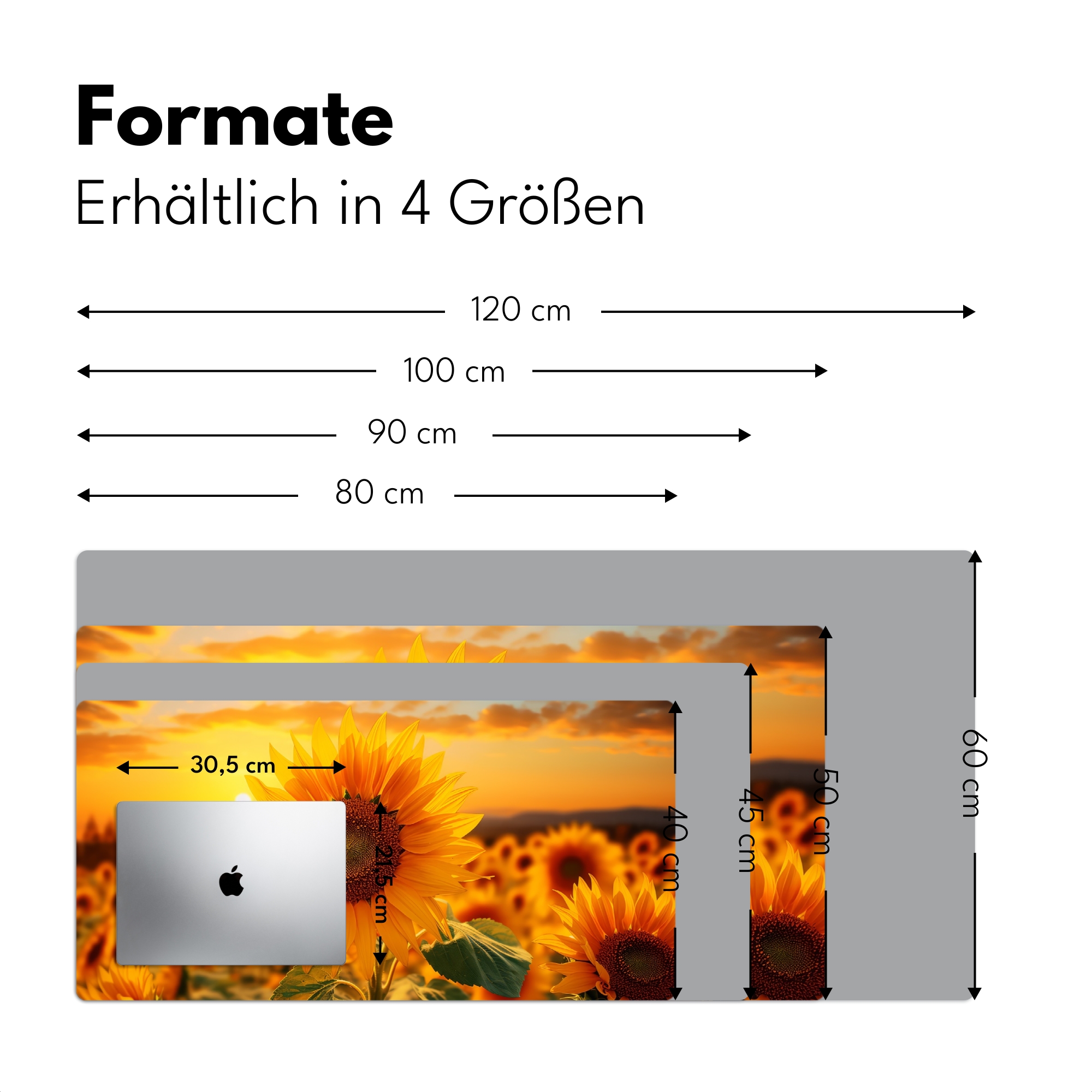 Schreibtischunterlage - Sonnenblume - Blumen - Gelb - Blumenfeld mit Sonnenblumen-4