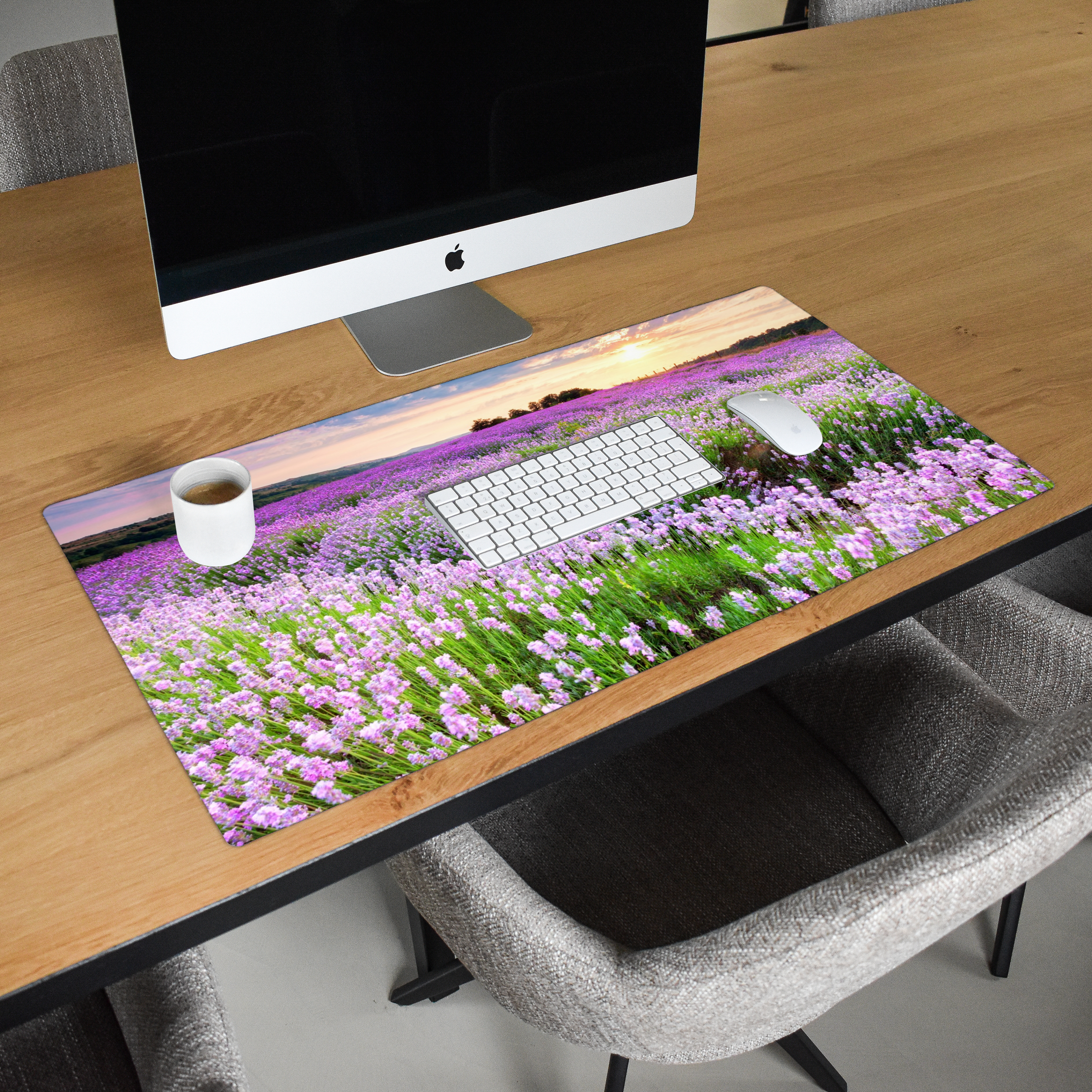Schreibtischunterlage - Lavendel - Blumen - Sonnenuntergang - Lila - Wiese-2