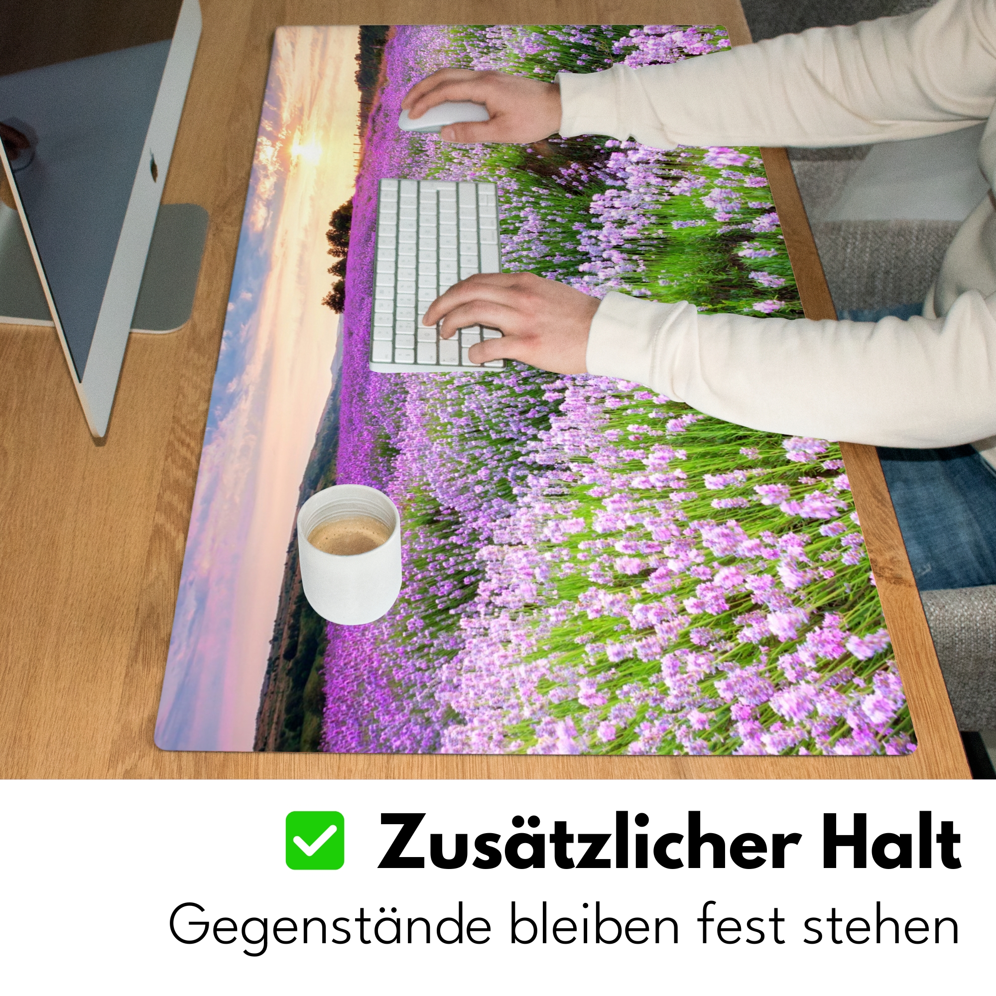 Schreibtischunterlage - Lavendel - Blumen - Sonnenuntergang - Lila - Wiese-5