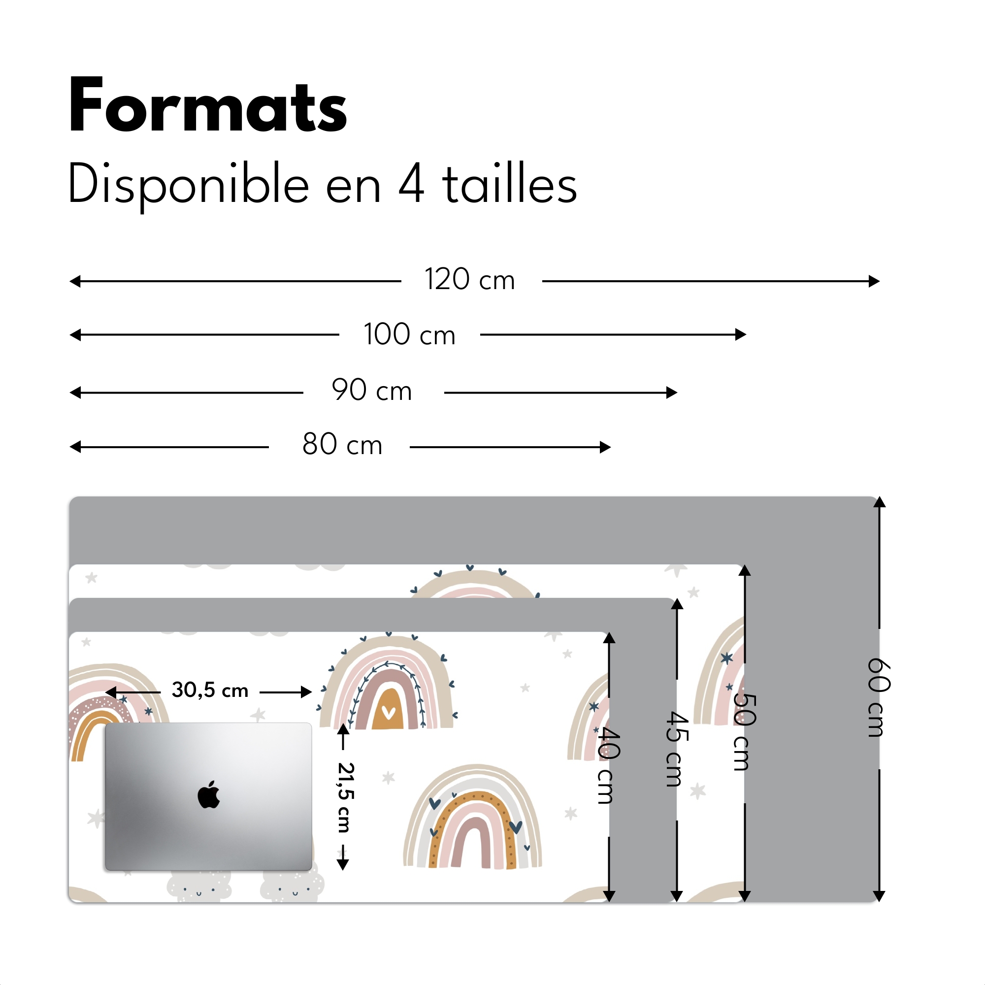 Sous main bureau - Motif - Arc-en-ciel-4