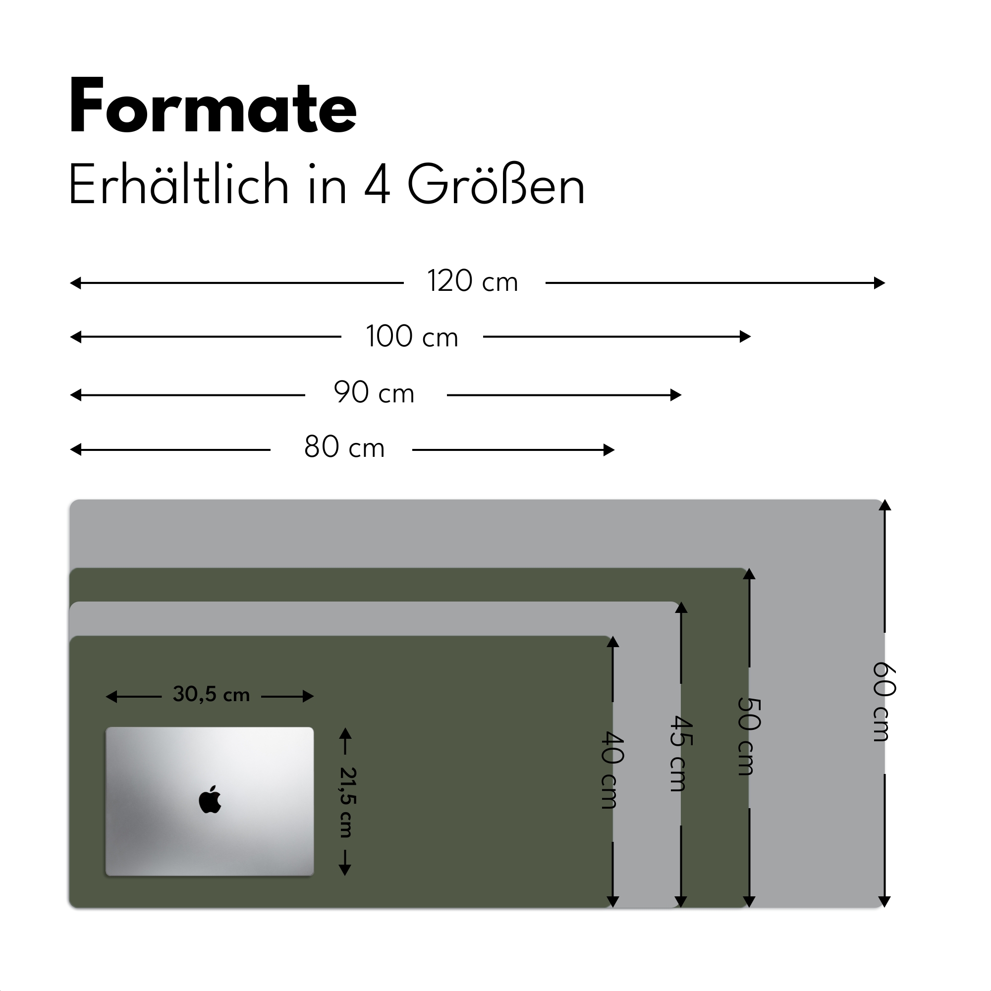 Schreibtischunterlage - Grün – einfarbig – Olivgrün-4