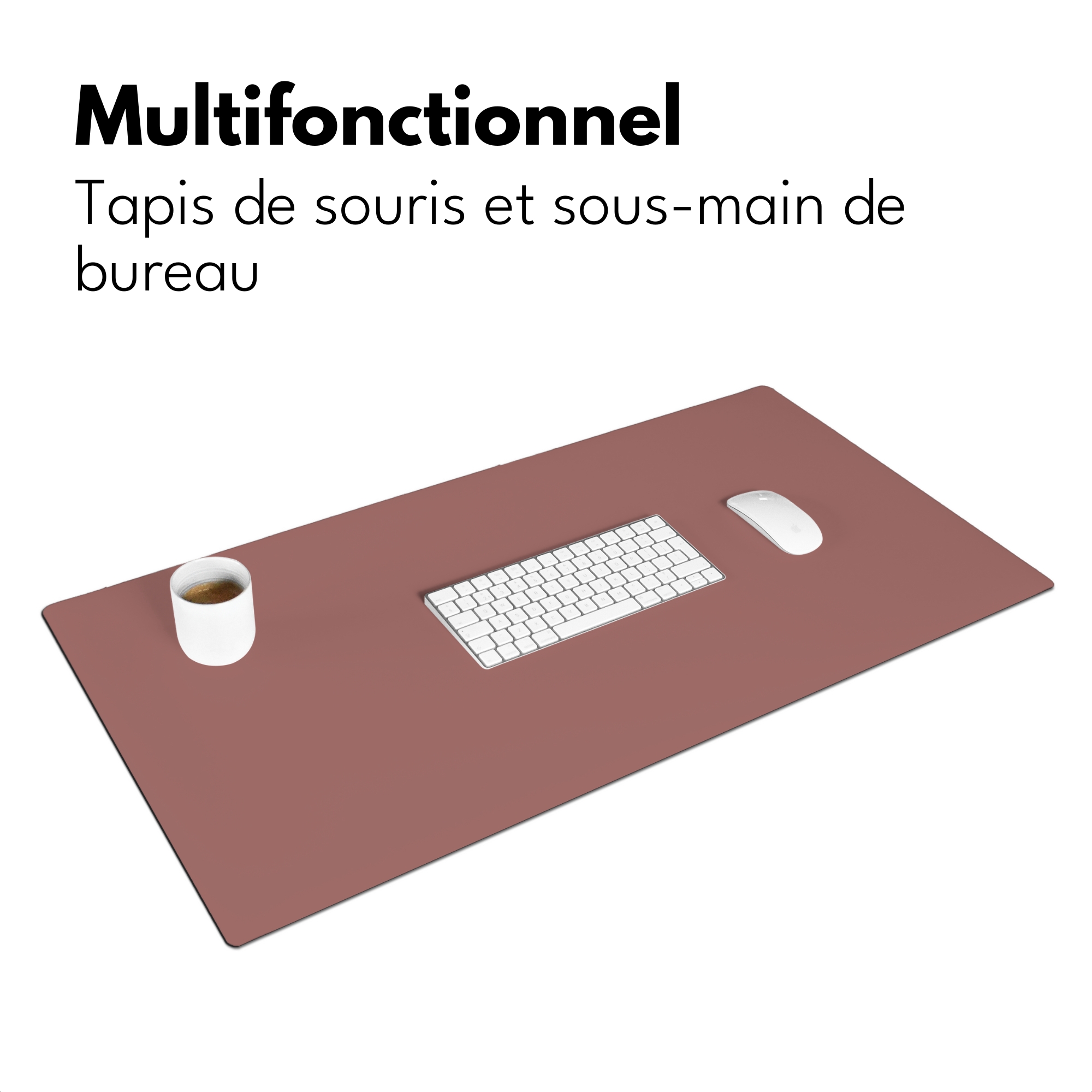 Sous main bureau - Terre cuite - Motifs - Rose-3