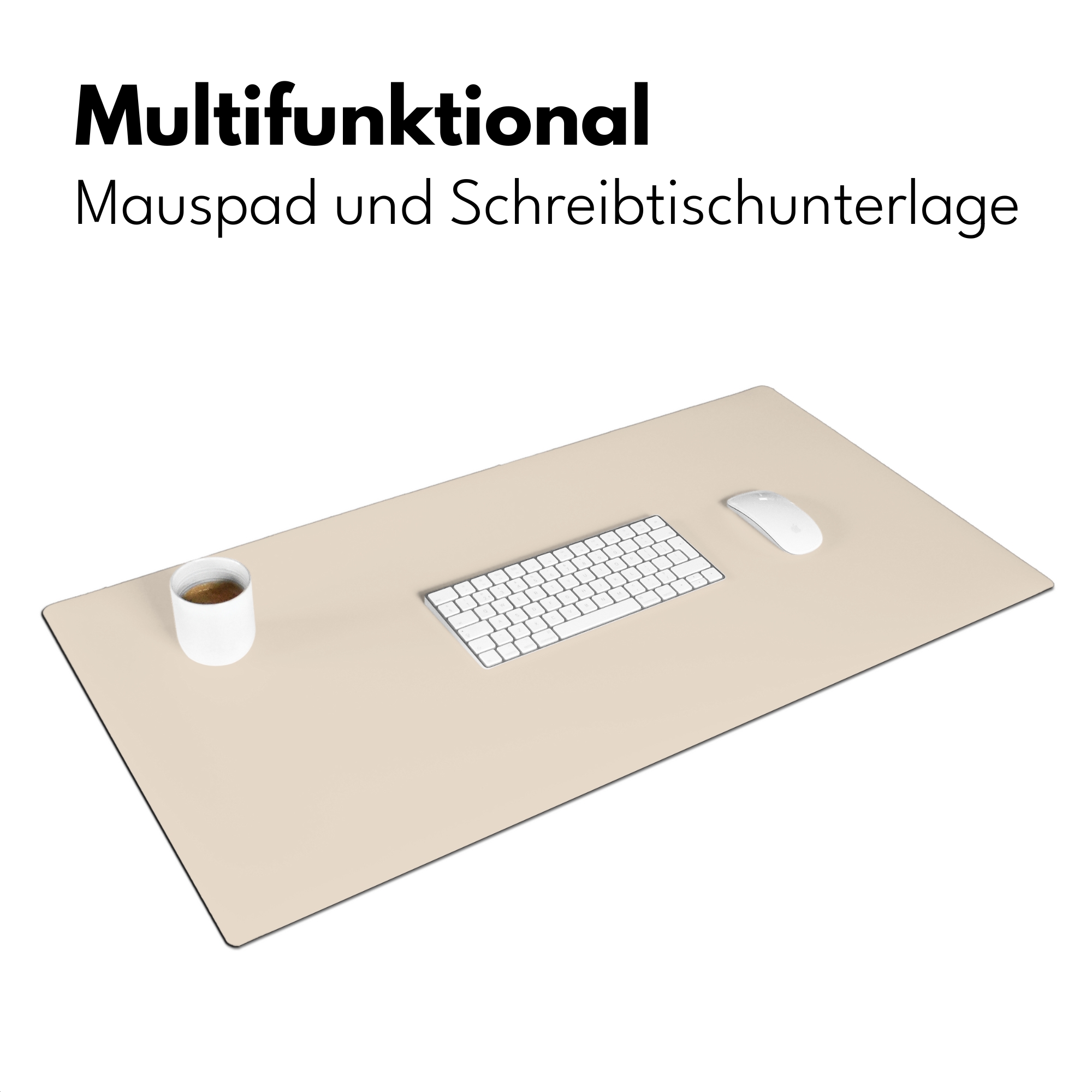 Schreibtischunterlage - Beige – einfarbig-3