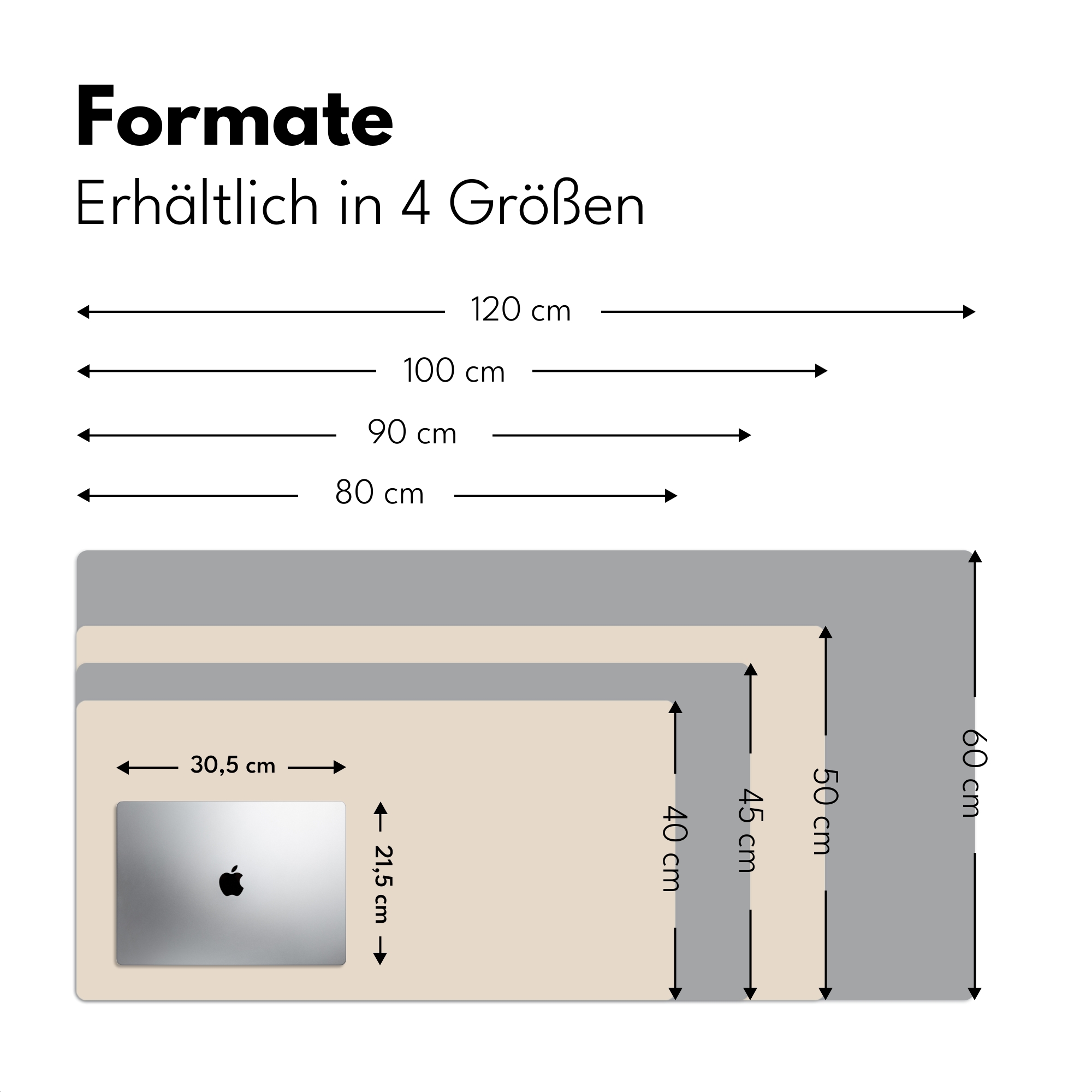 Schreibtischunterlage - Beige – einfarbig-4