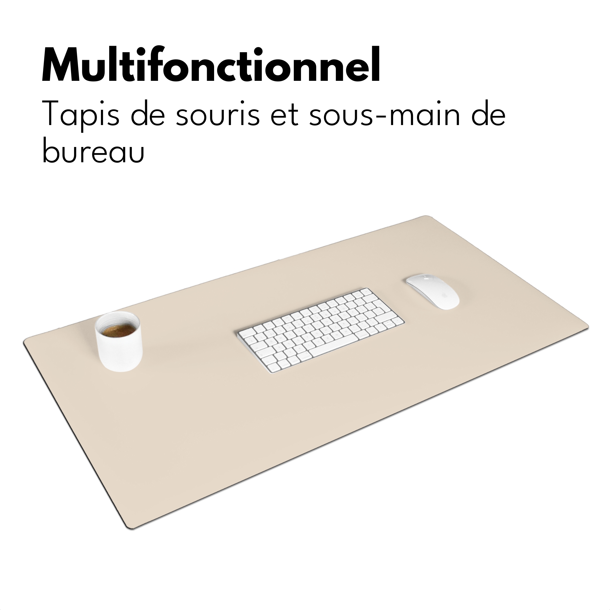 Sous main bureau - Beige - Couleur unie-3