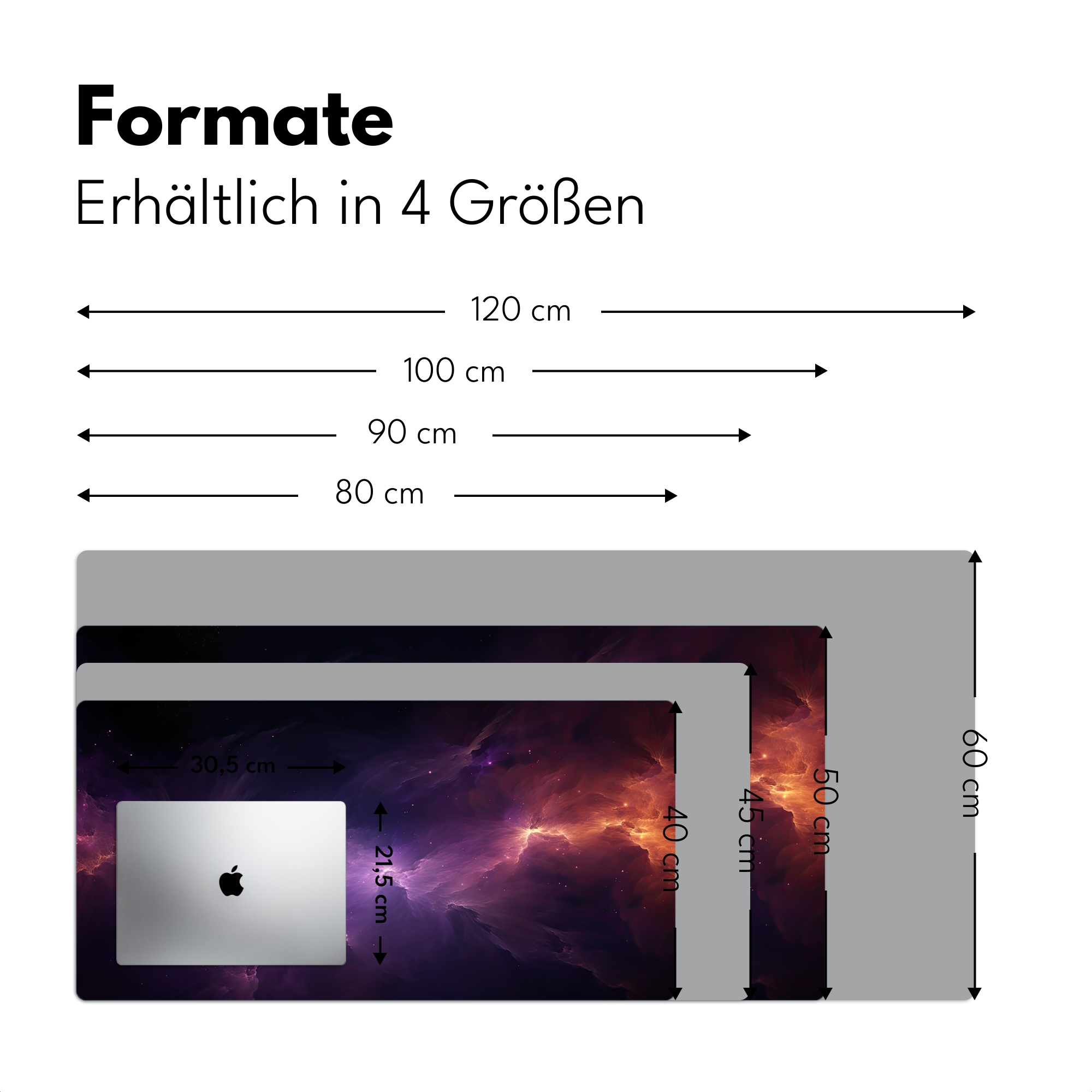 Schreibtischunterlage - Galaxie – Neon – Lila – Sterne – Gaming-4